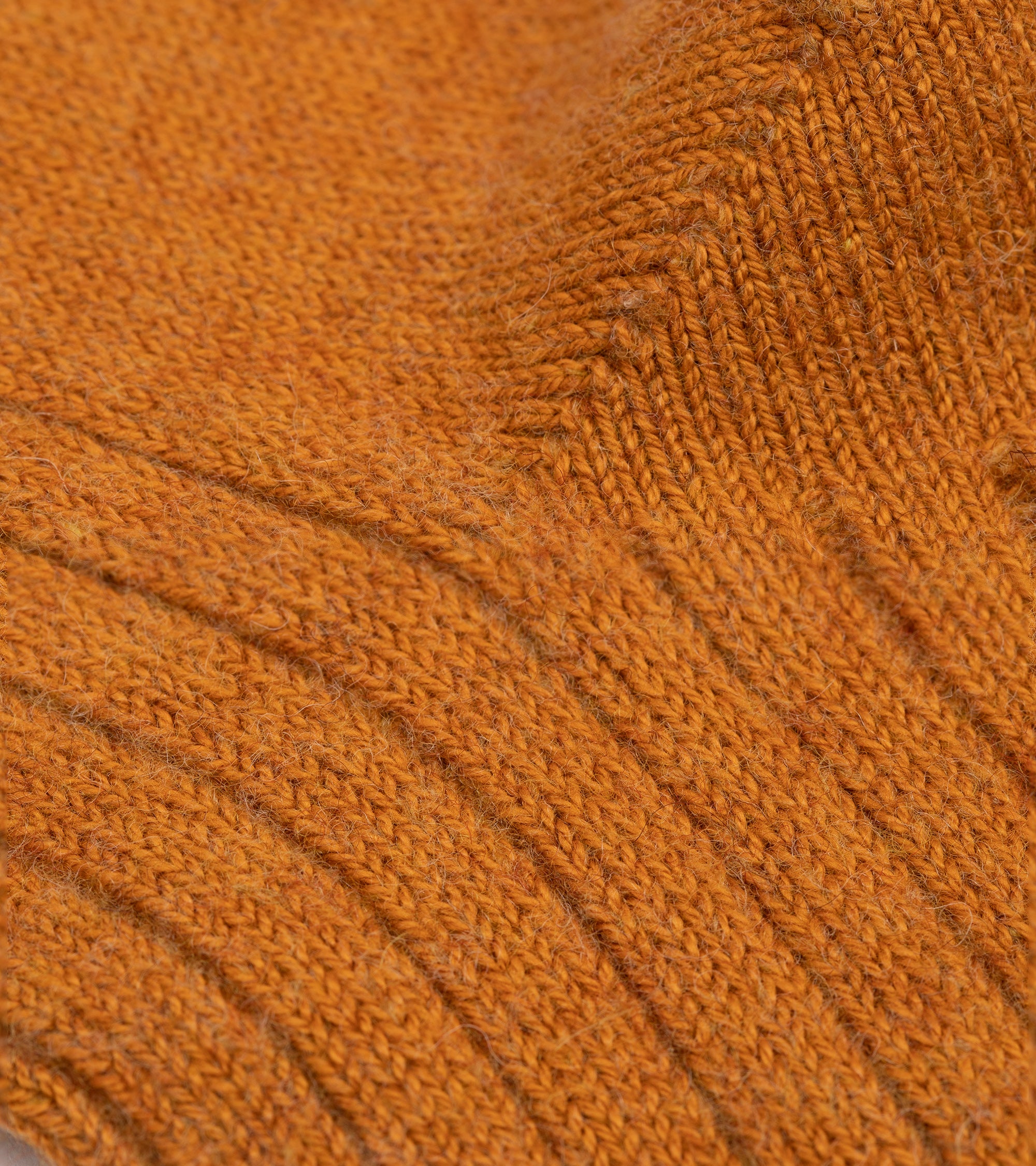 RoToTo Cotton Wool Ribbed Crew Socks: Gold