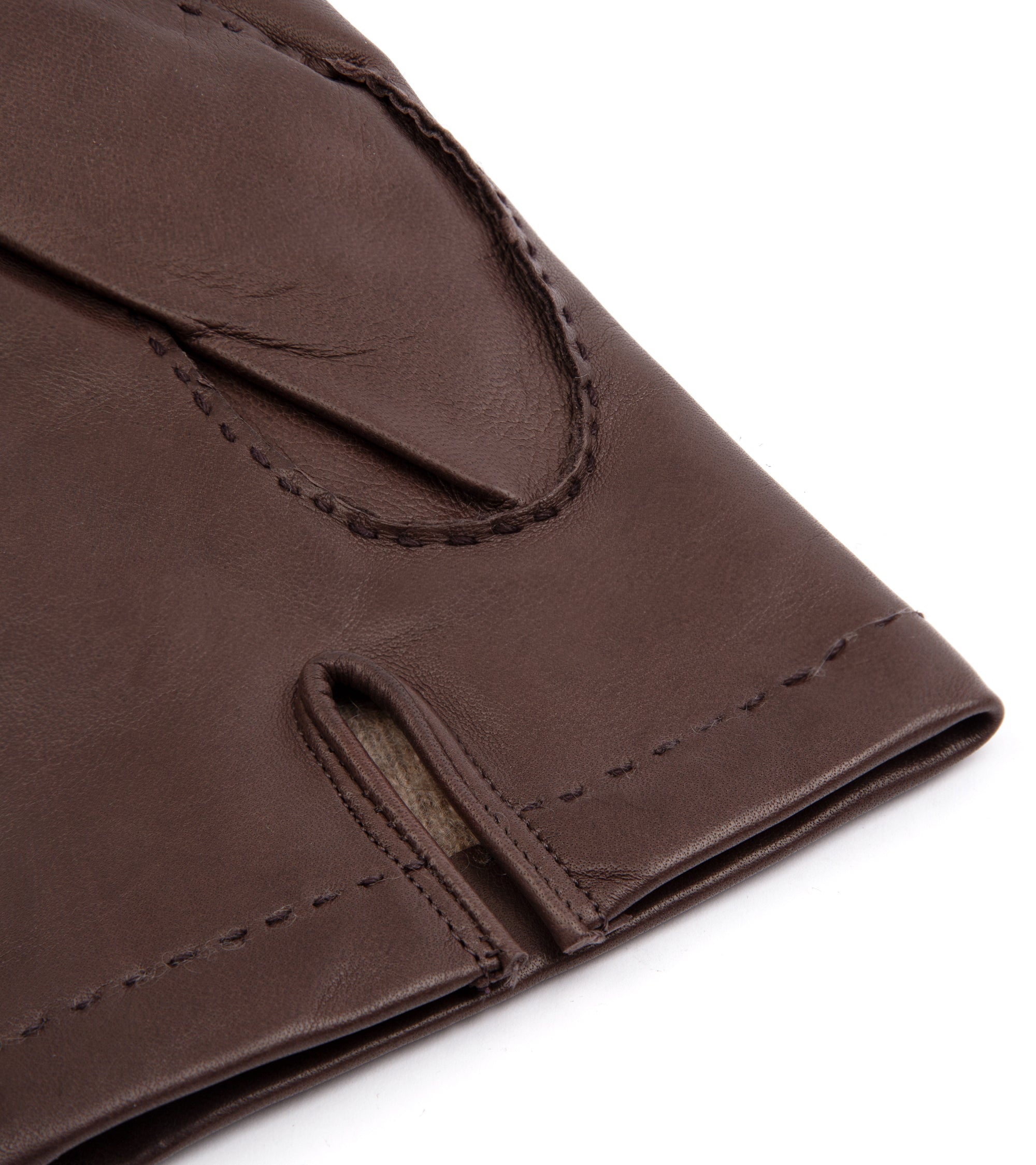 Trunk Cashmere Lined Napa Leather Gloves: Mink Brown