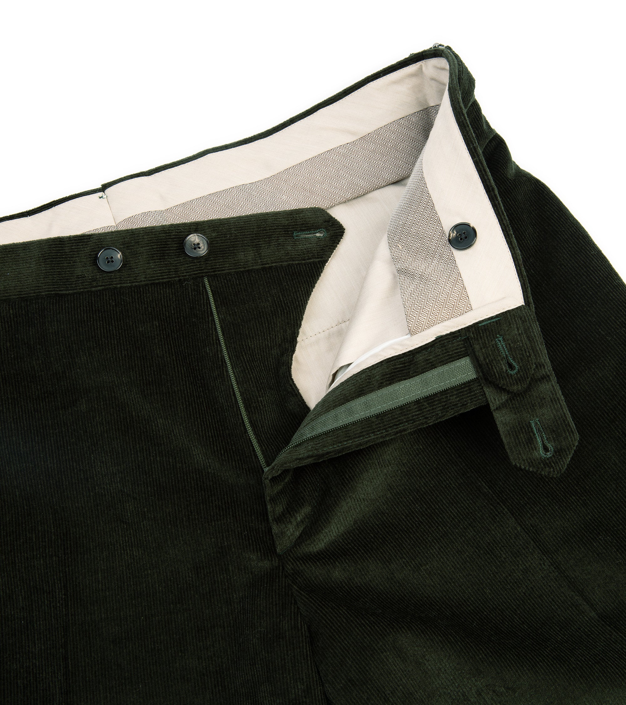 Trunk Wigmore Italian Cotton Needlecord Suit Trousers: Green