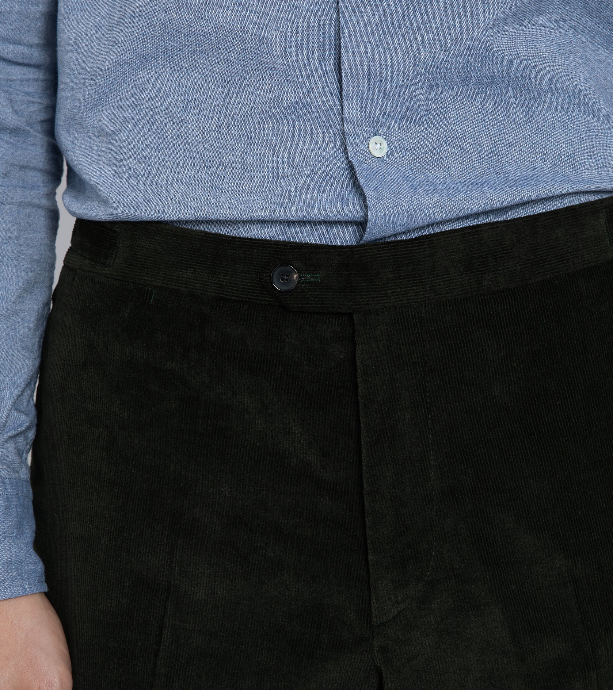 Trunk Wigmore Italian Cotton Needlecord Suit Trousers: Green