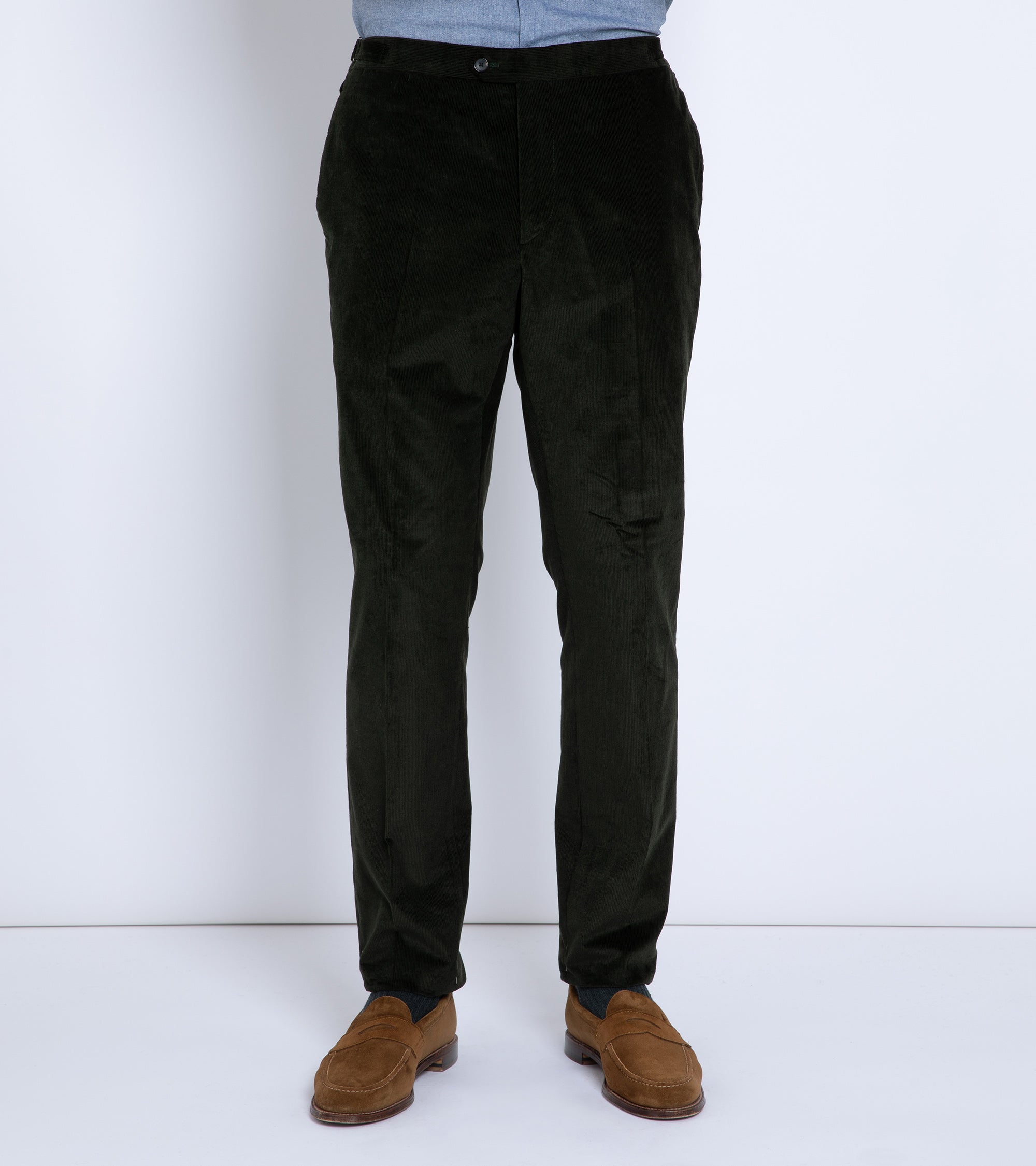 Trunk Wigmore Italian Cotton Needlecord Suit Trousers: Green
