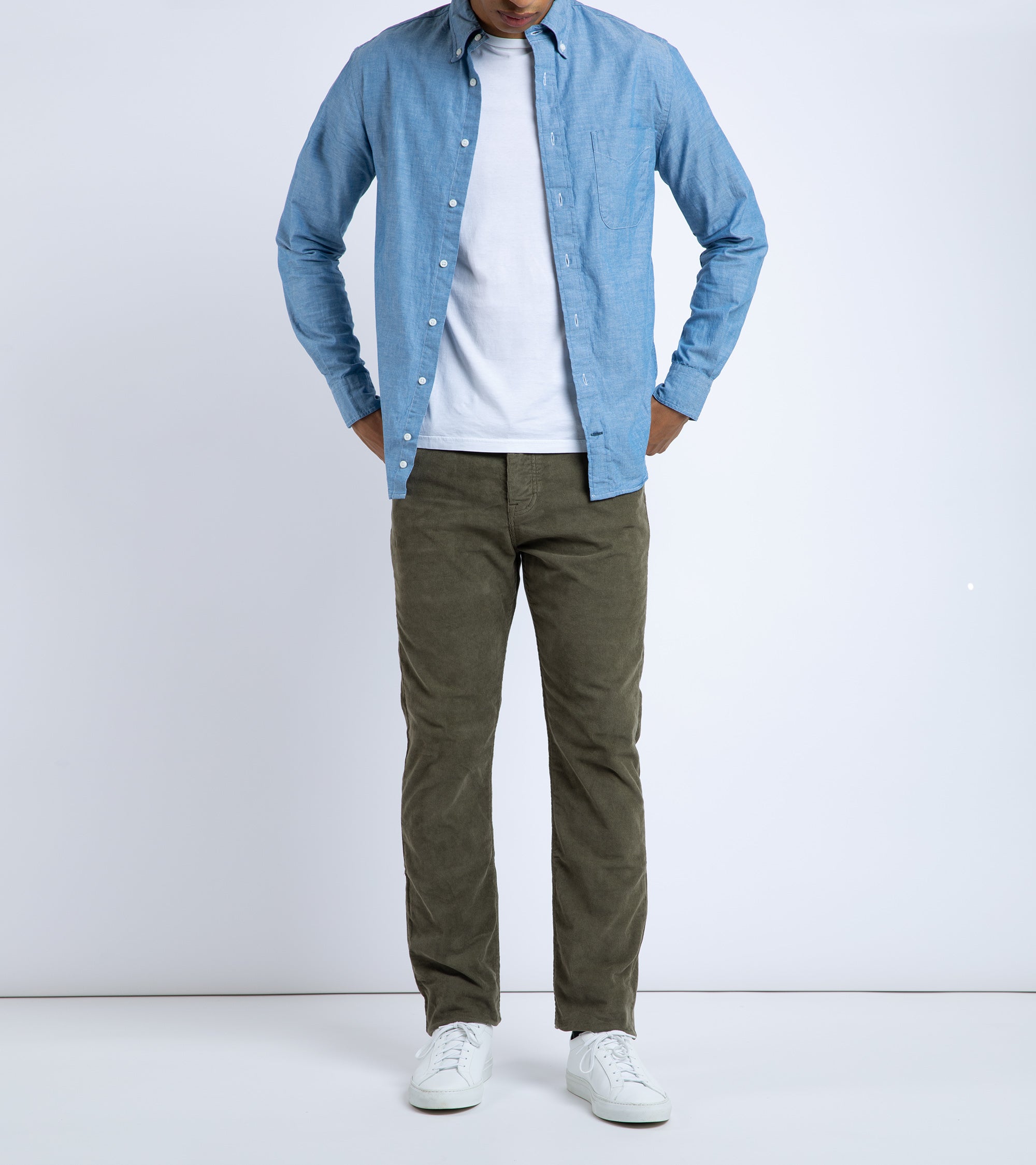 Trunk Duke Corduroy 5 Pocket Trousers: Faded Olive