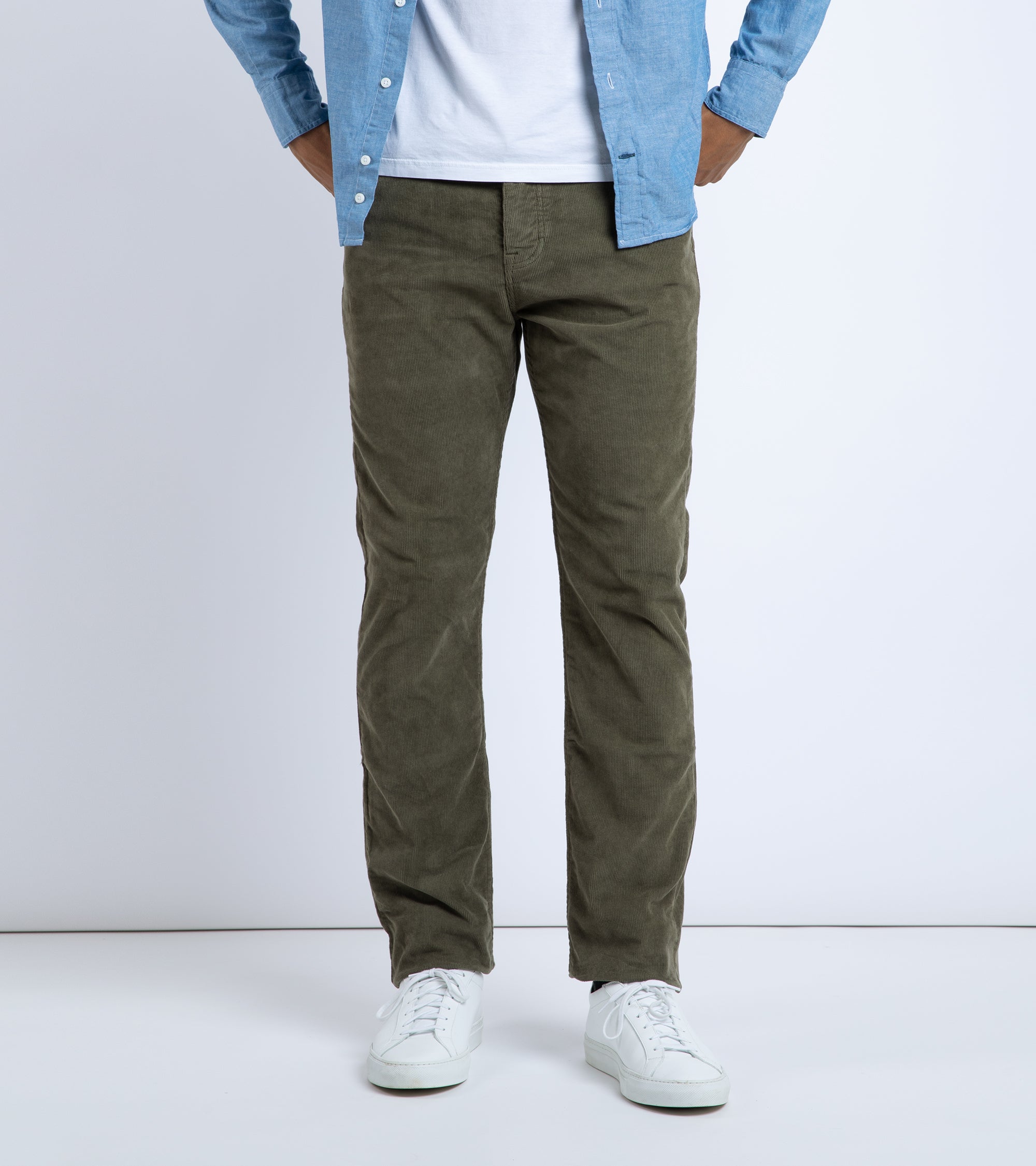 Trunk Duke Corduroy 5 Pocket Trousers: Faded Olive