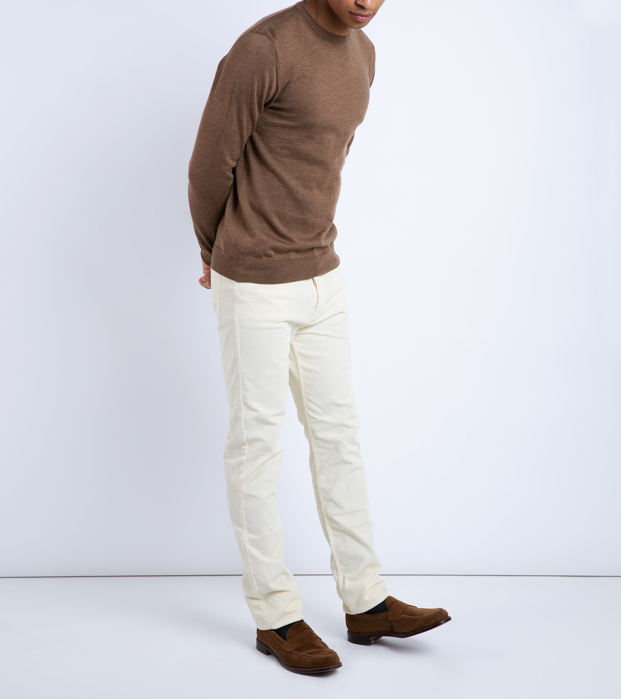Trunk Harley Merino Crew Neck Sweater: Dark Beige