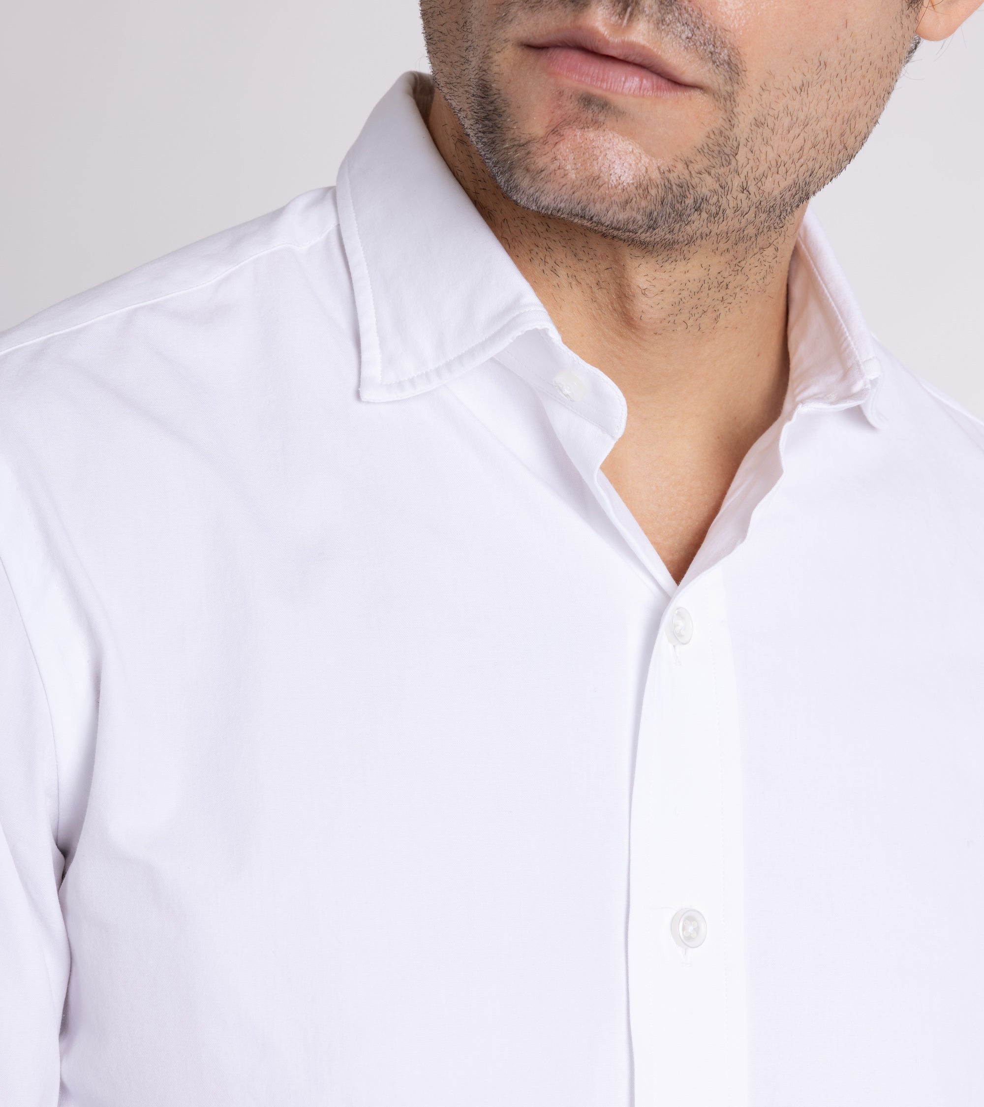 Salvatore Piccolo Cotton Canvas Shirt: White