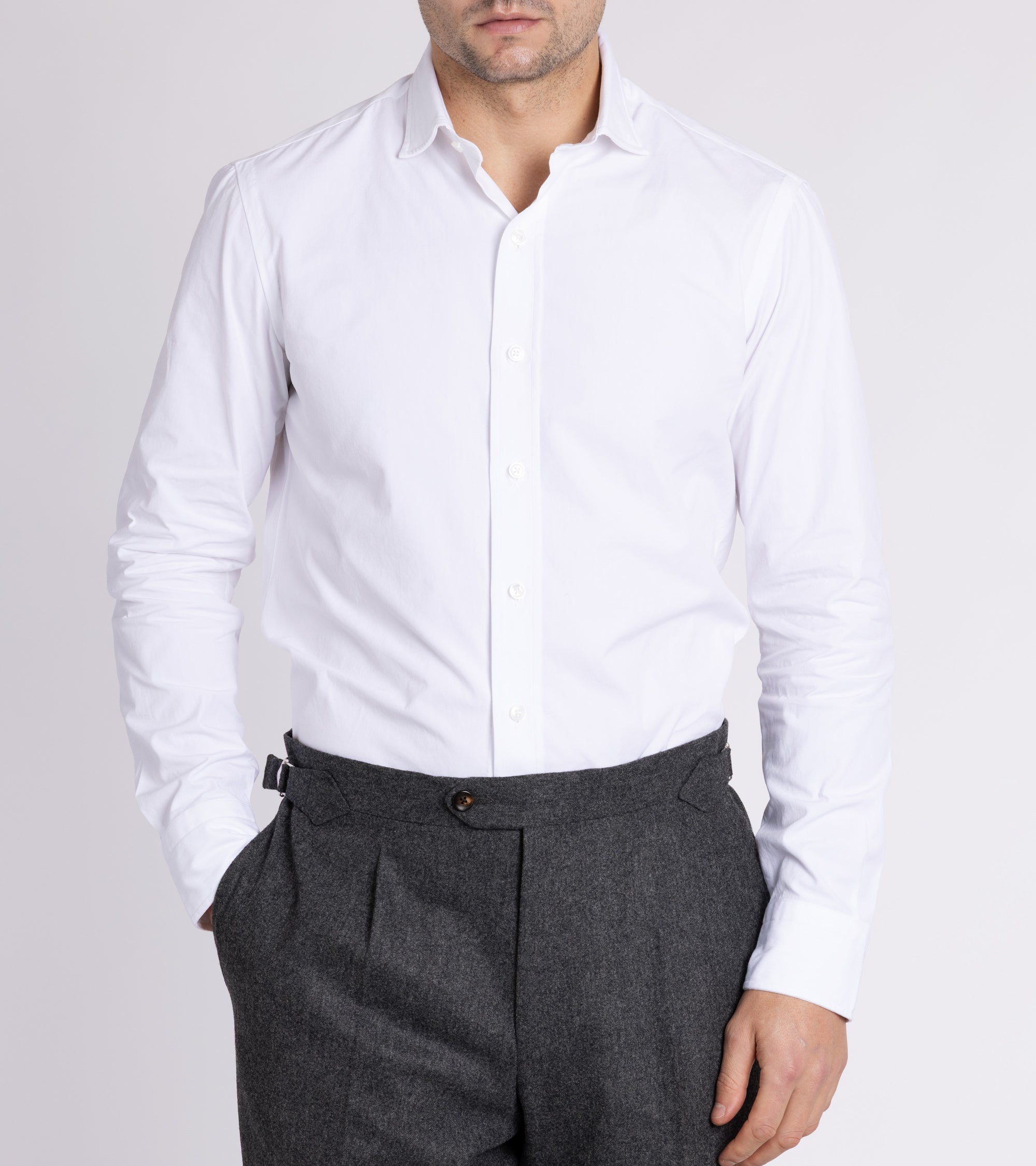 Salvatore Piccolo Cotton Canvas Shirt: White