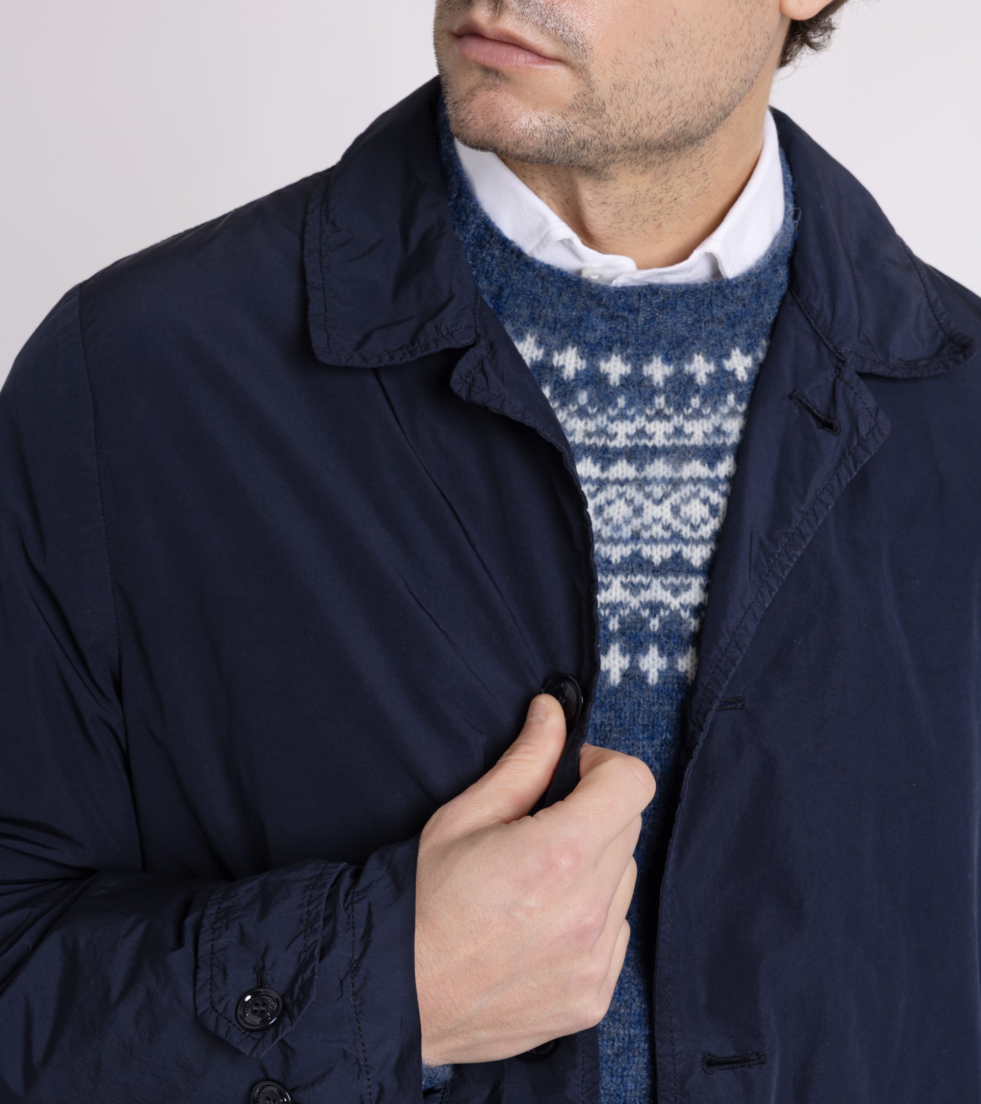 Aspesi Lemon Padded Raincoat: Navy