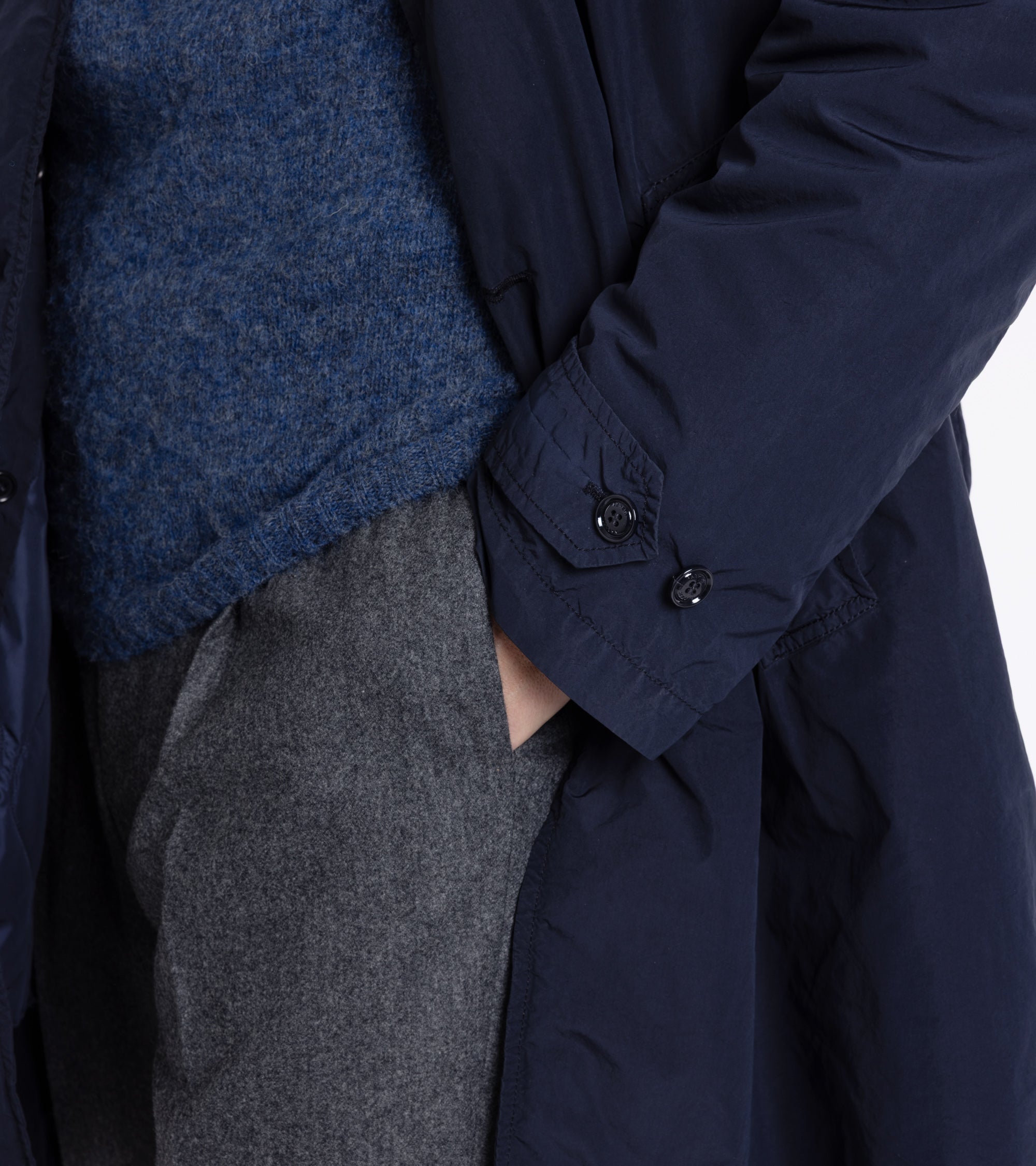 Aspesi Lemon Padded Raincoat: Navy