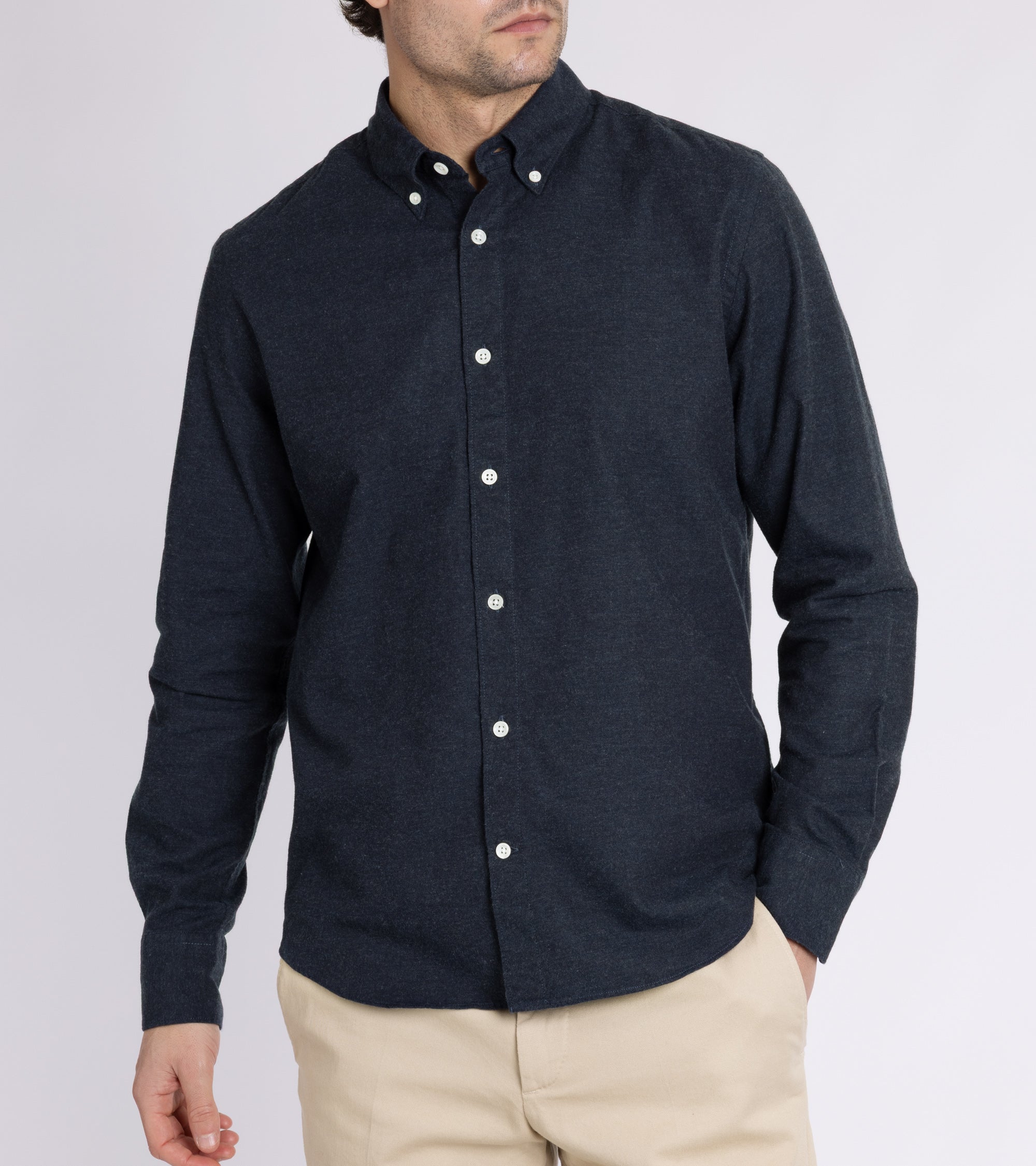 Trunk Eldon Cotton Flannel Shirt: Navy