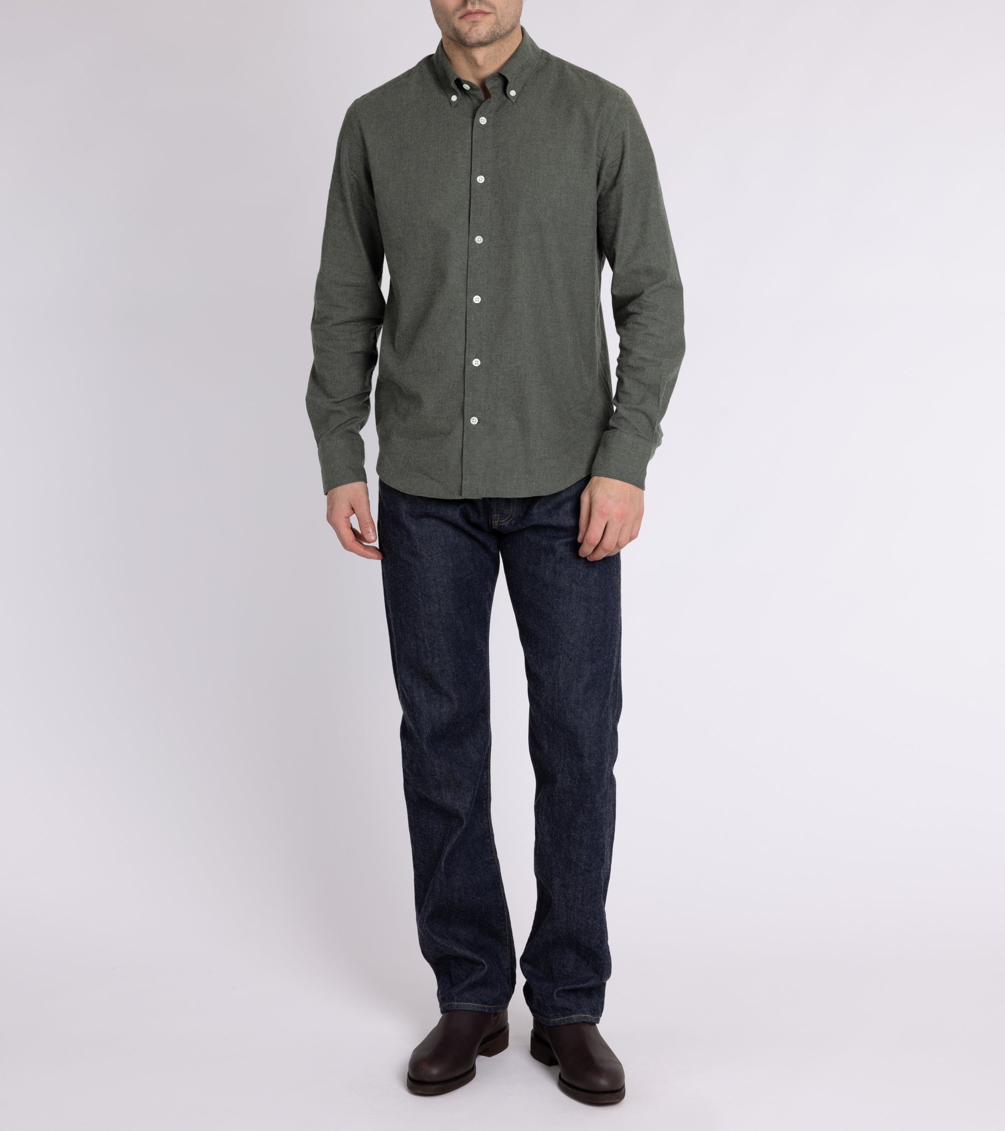 Trunk Eldon Cotton Flannel Shirt: Olive