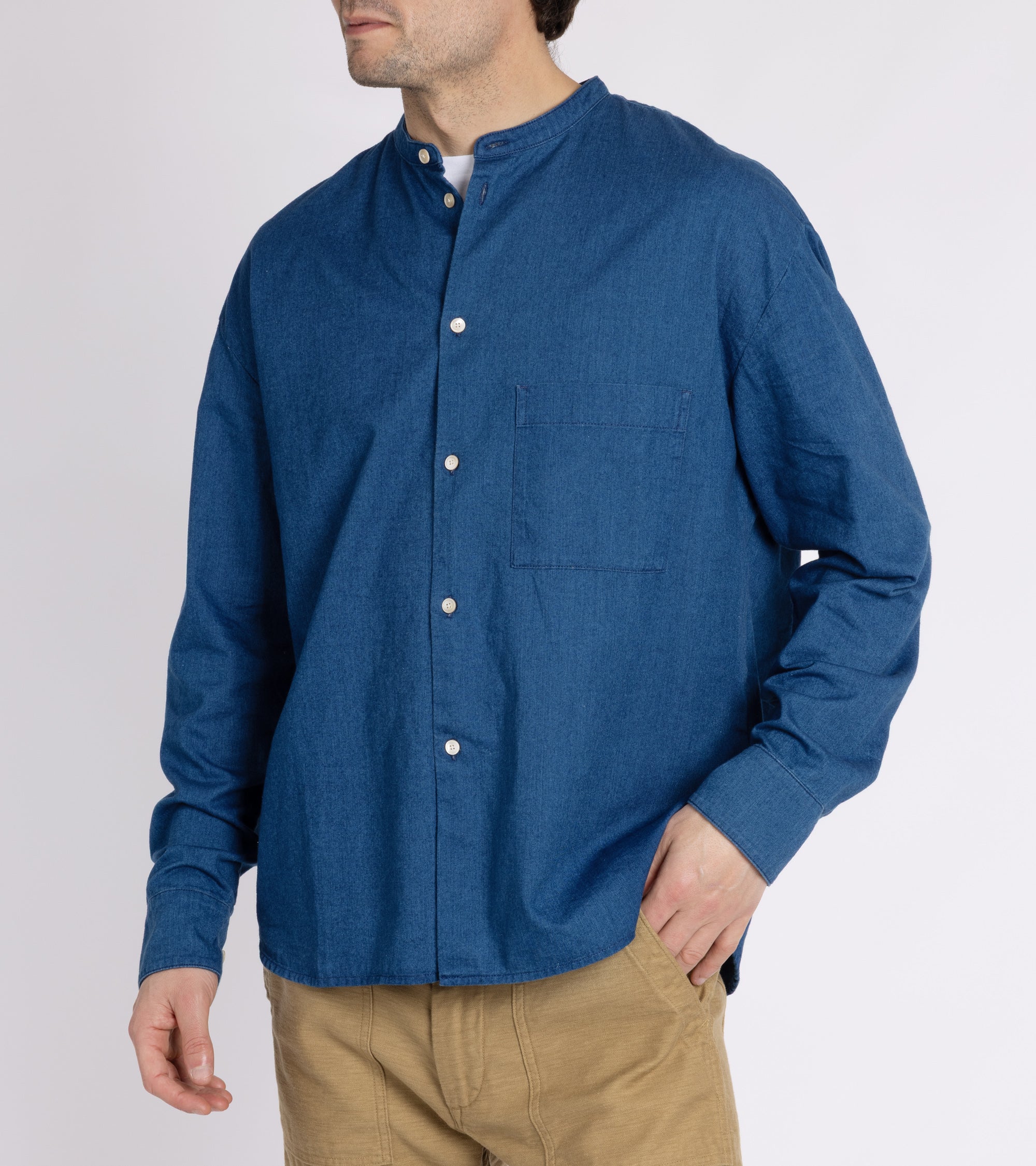 A Kind of Guise Seifur Cotton Shirt: Soft Indigo