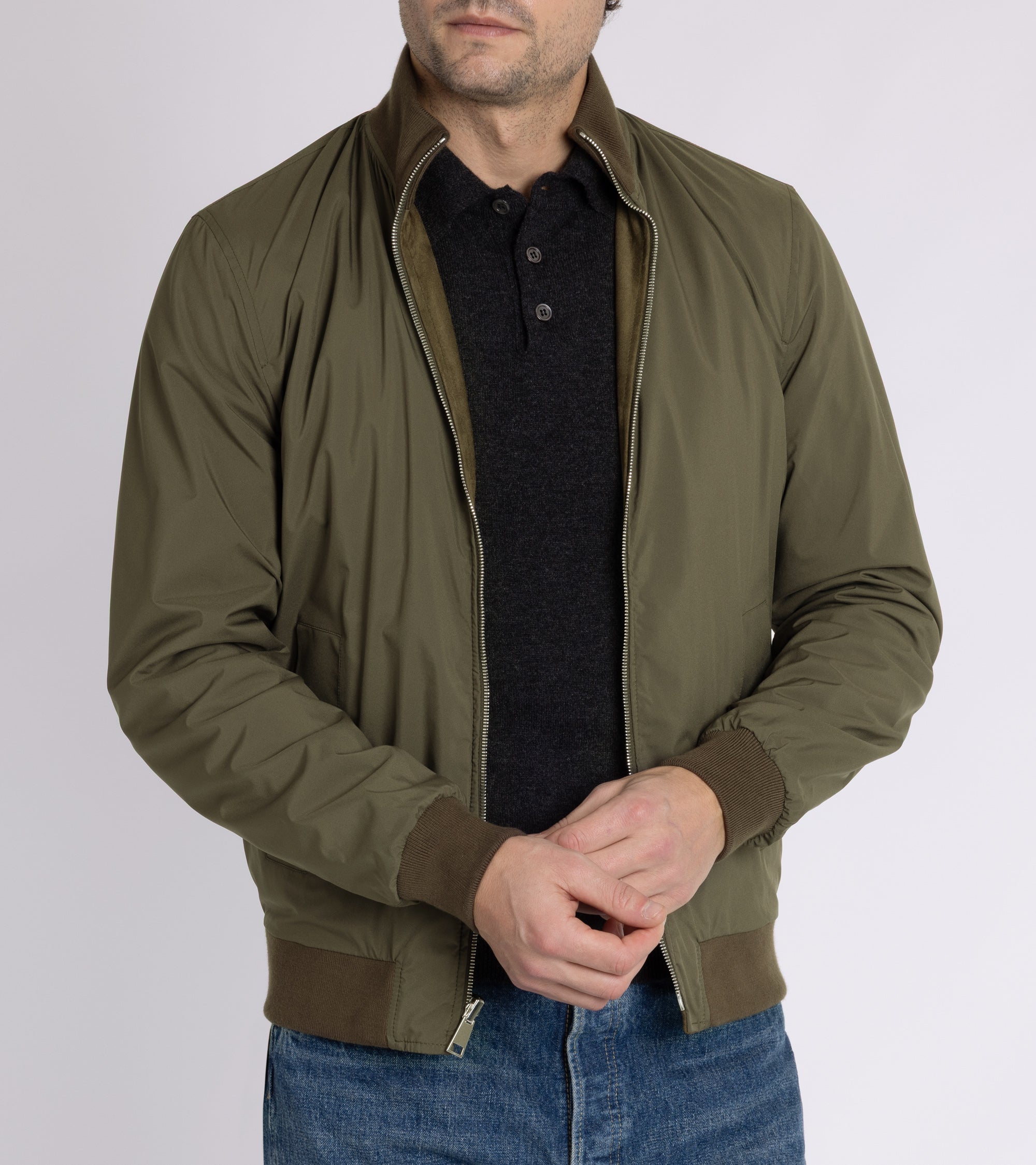 Valstar for Trunk Valstarino Reversible Suede Jacket: Moss