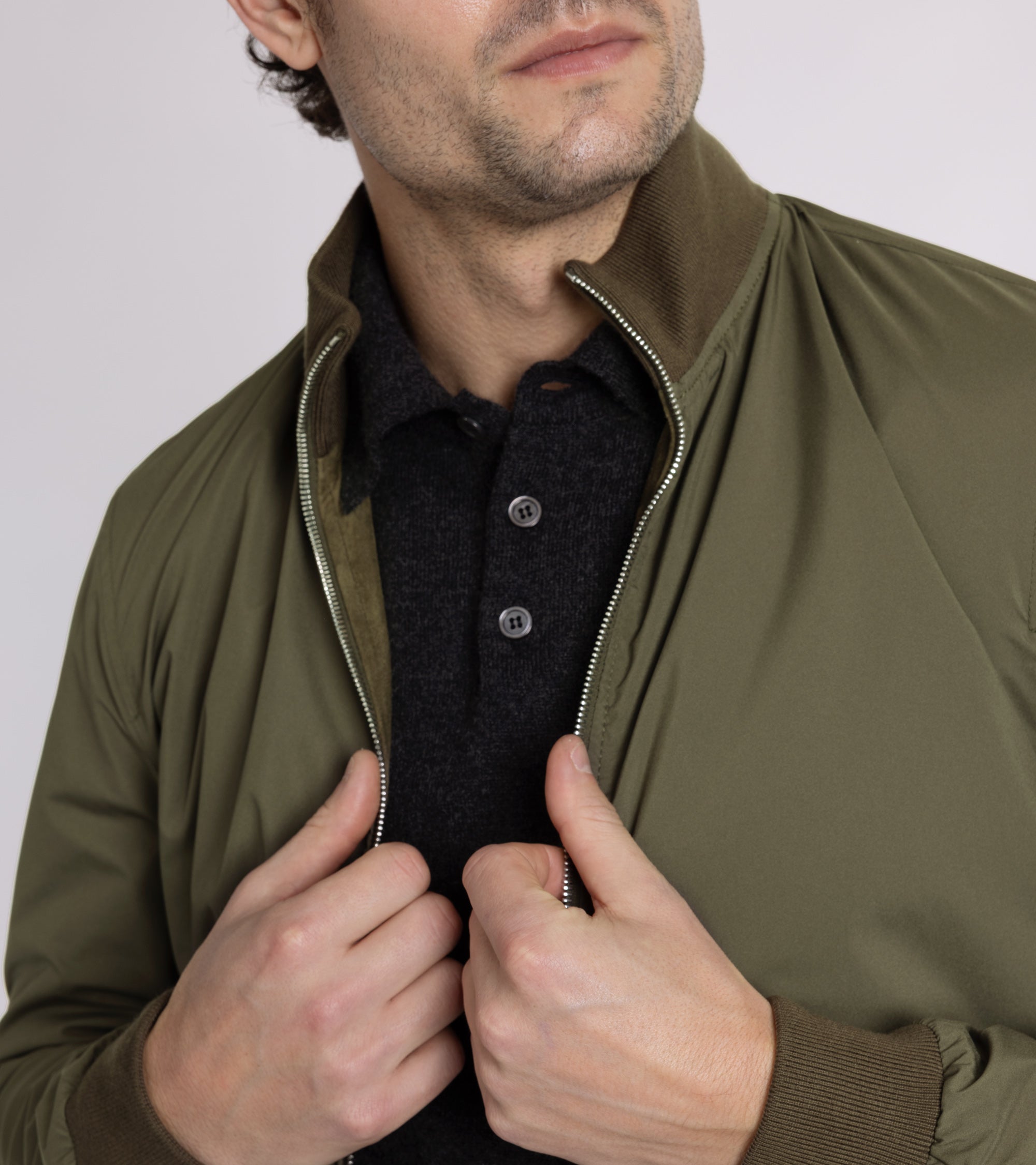 Valstar for Trunk Valstarino Reversible Suede Jacket: Moss
