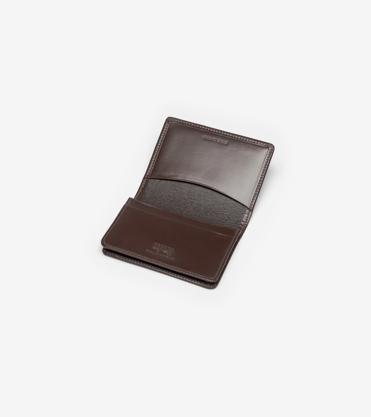 Beorma Bridle Leather Business Card Case: Dark Brown
