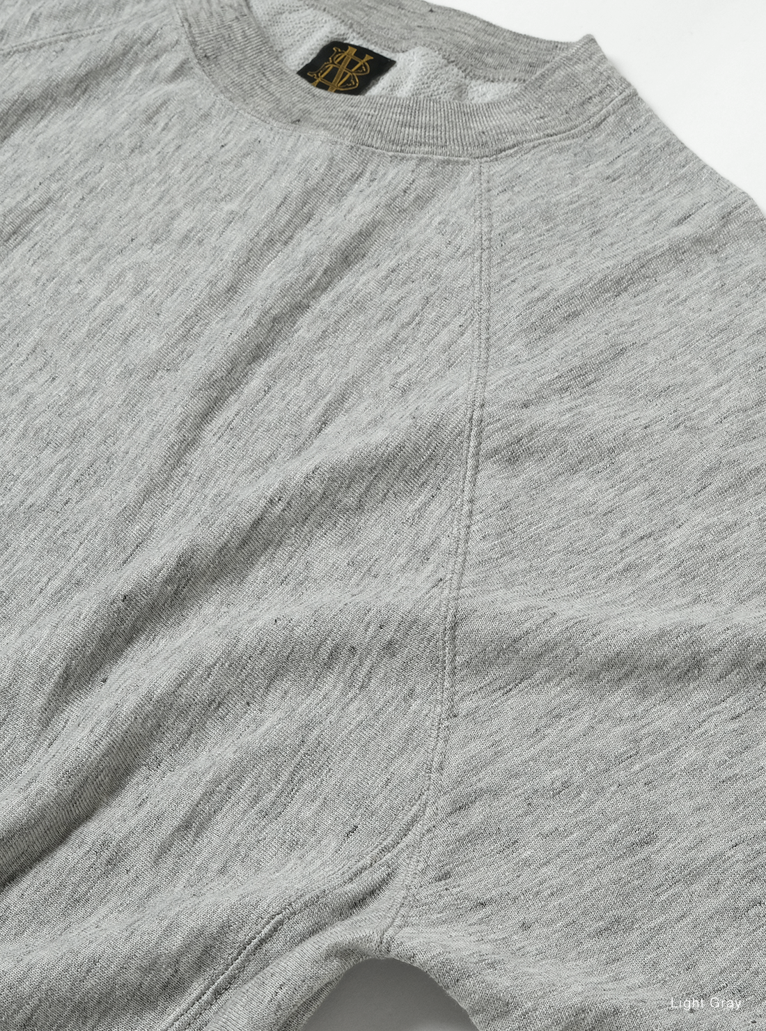 Batoner Belgian Linen Urake Crew Neck Sweater: Grey