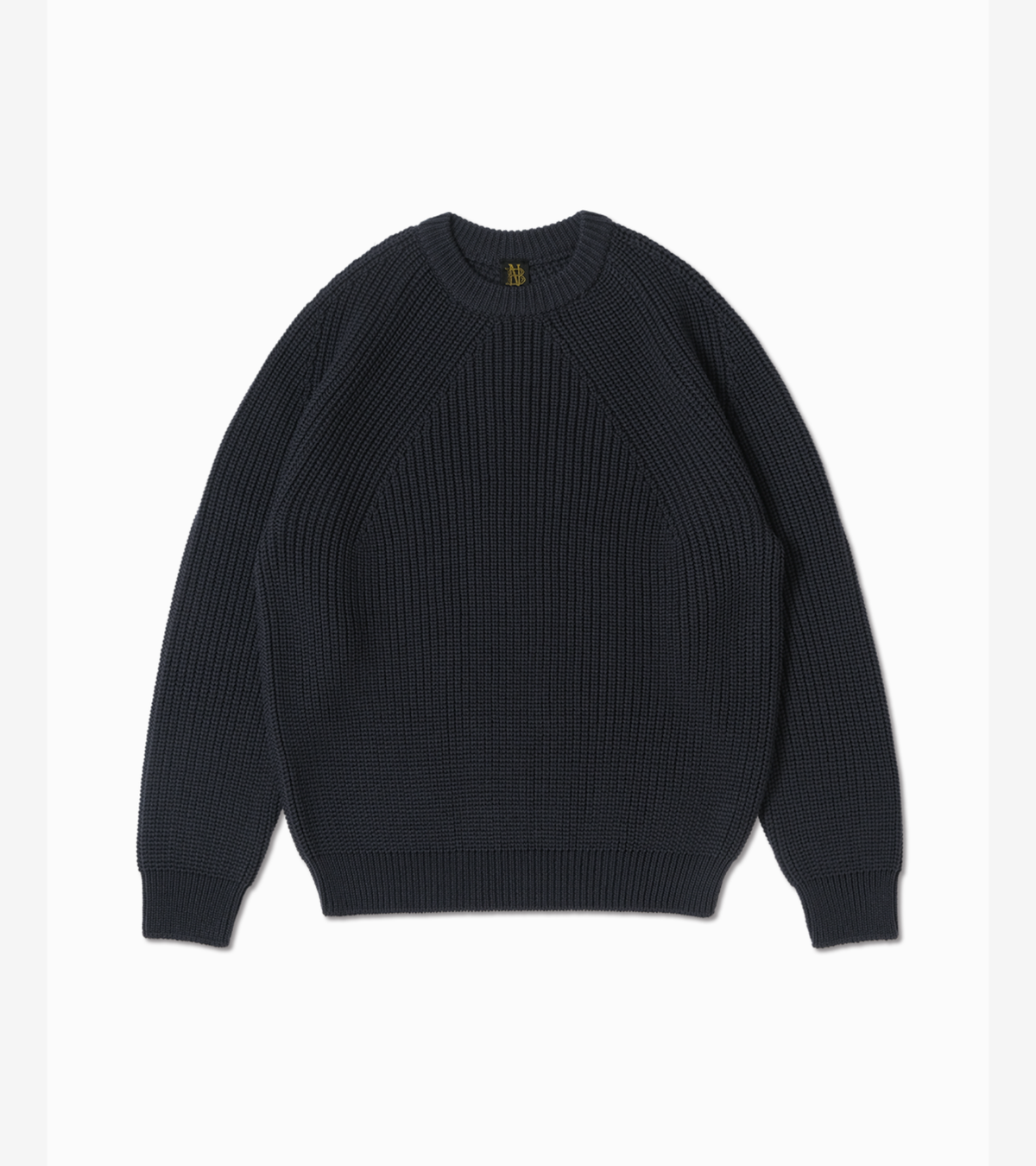 Batoner Signature Knit Wool Crew Neck Sweater in navy, product photo.