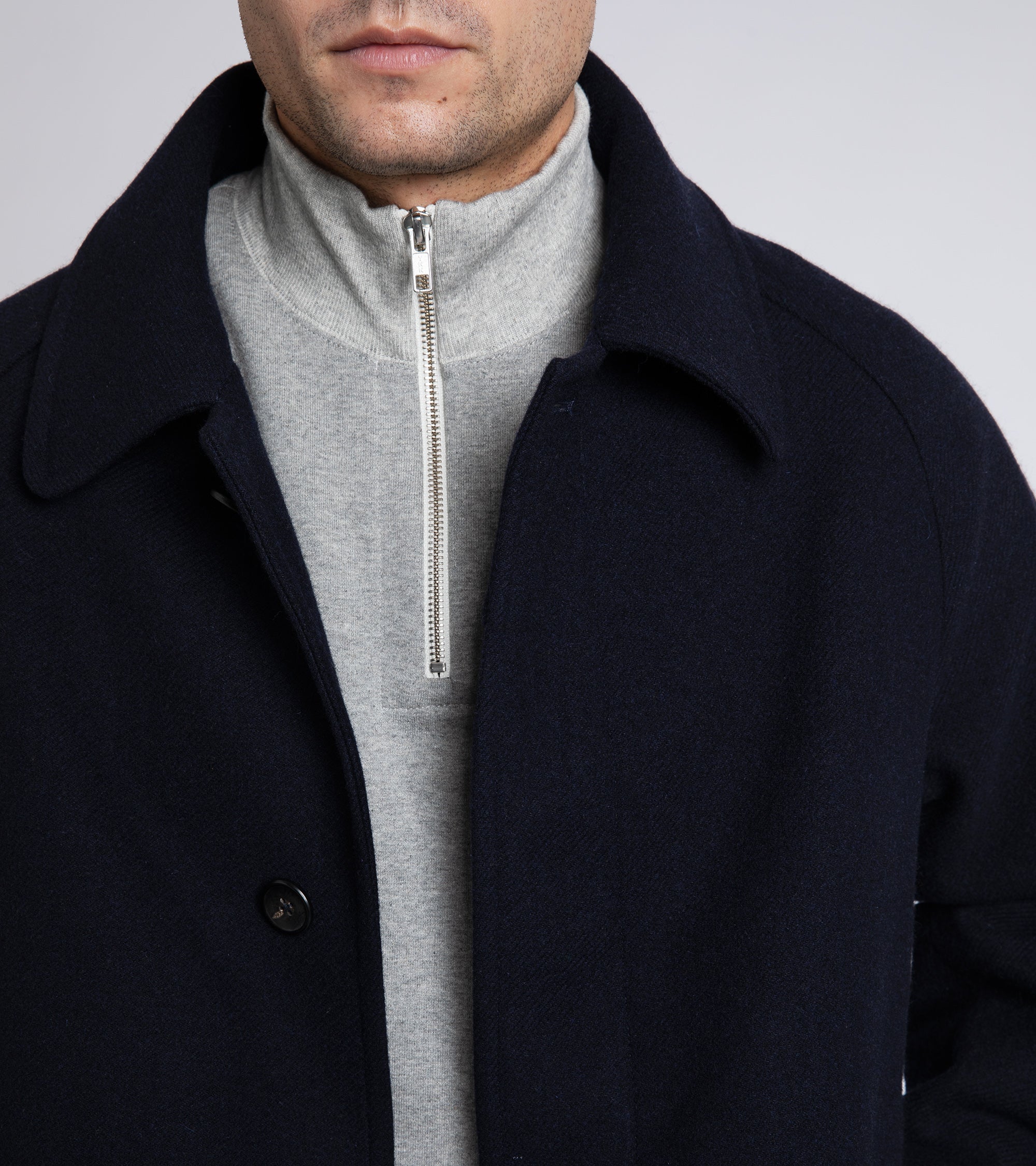 Trunk Devonshire Abraham Moon Wool Overcoat: Navy