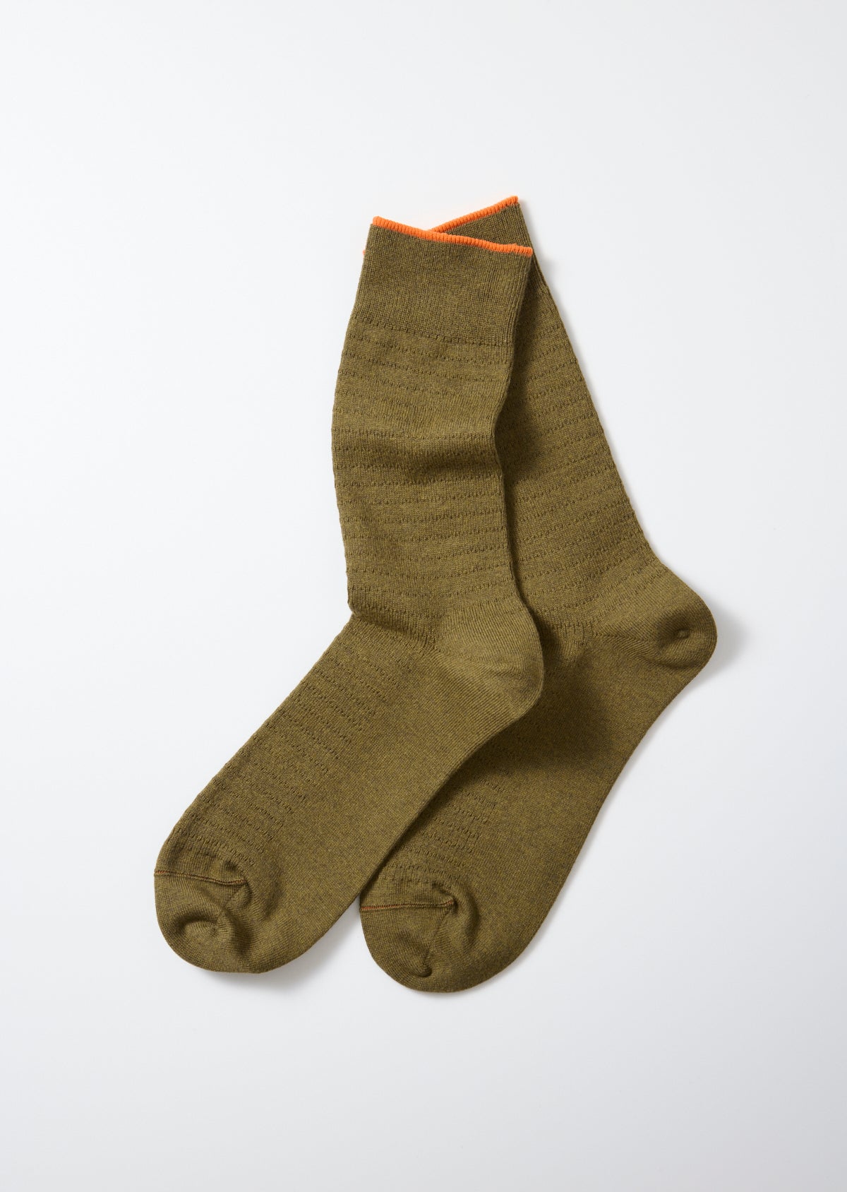 RoToTo Cotton Thermal Crew Socks: Olive