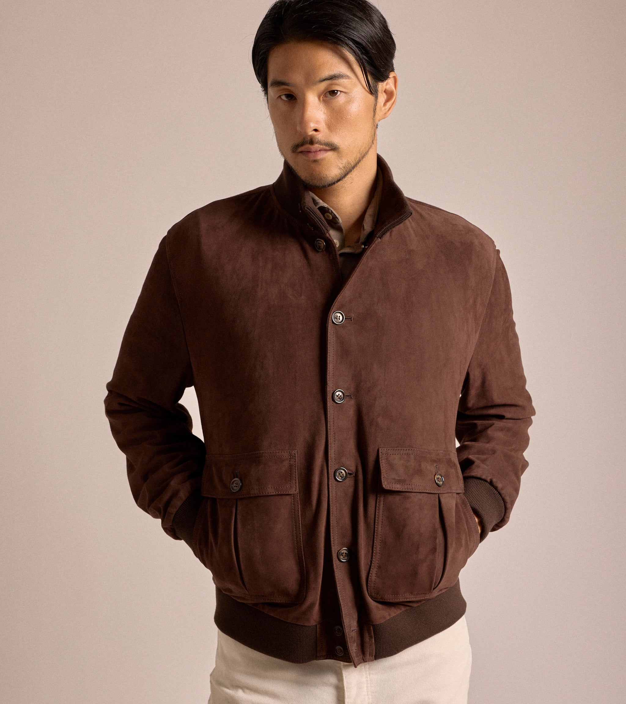 Valstar Valstarino Lined Suede Jacket: Caffè