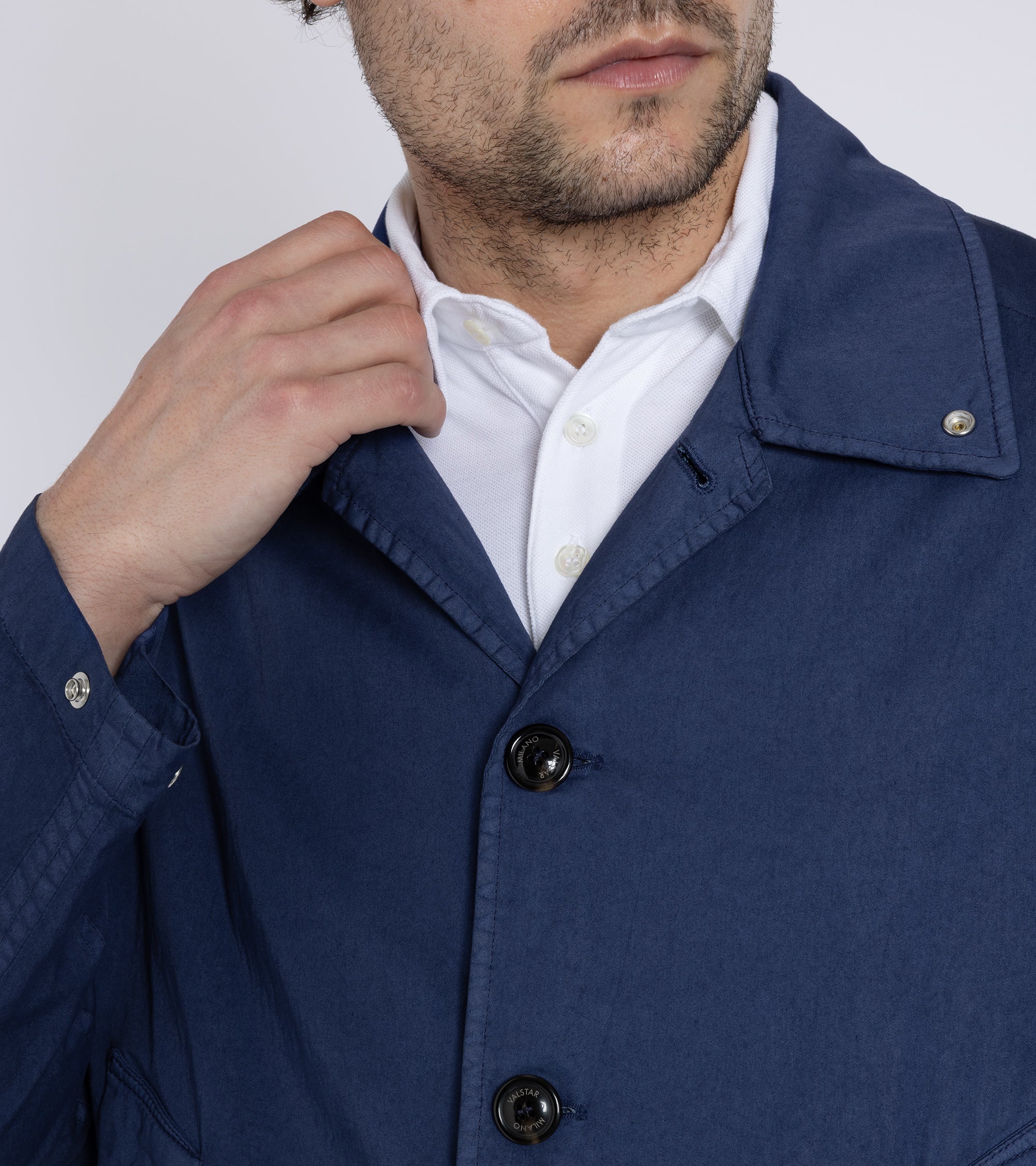 Valstar Garment Dyed Cotton Nylon Coaches Jacket: Sea Blue