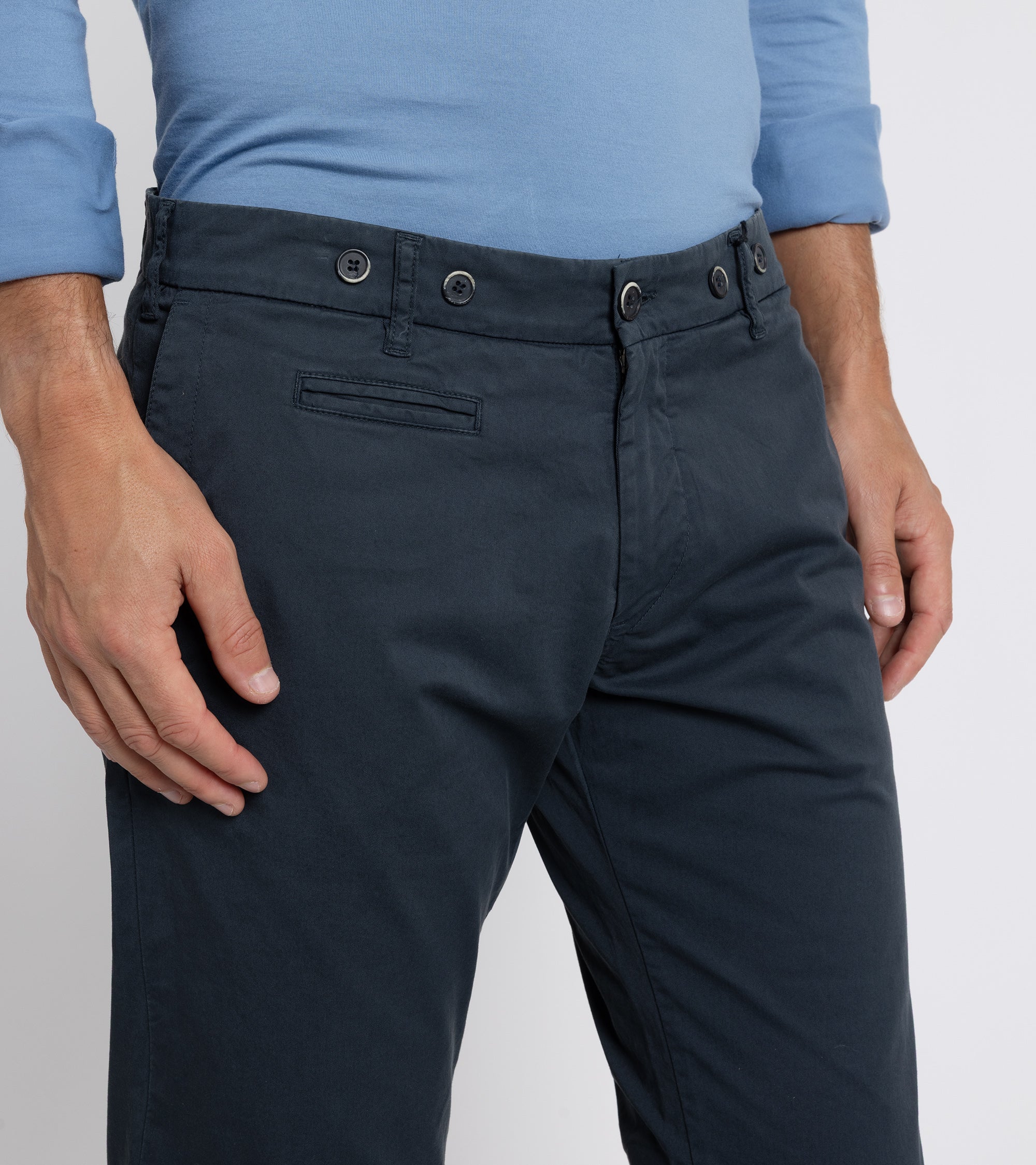 Barena Rampin Trevo Cotton Twill Trousers: Navy