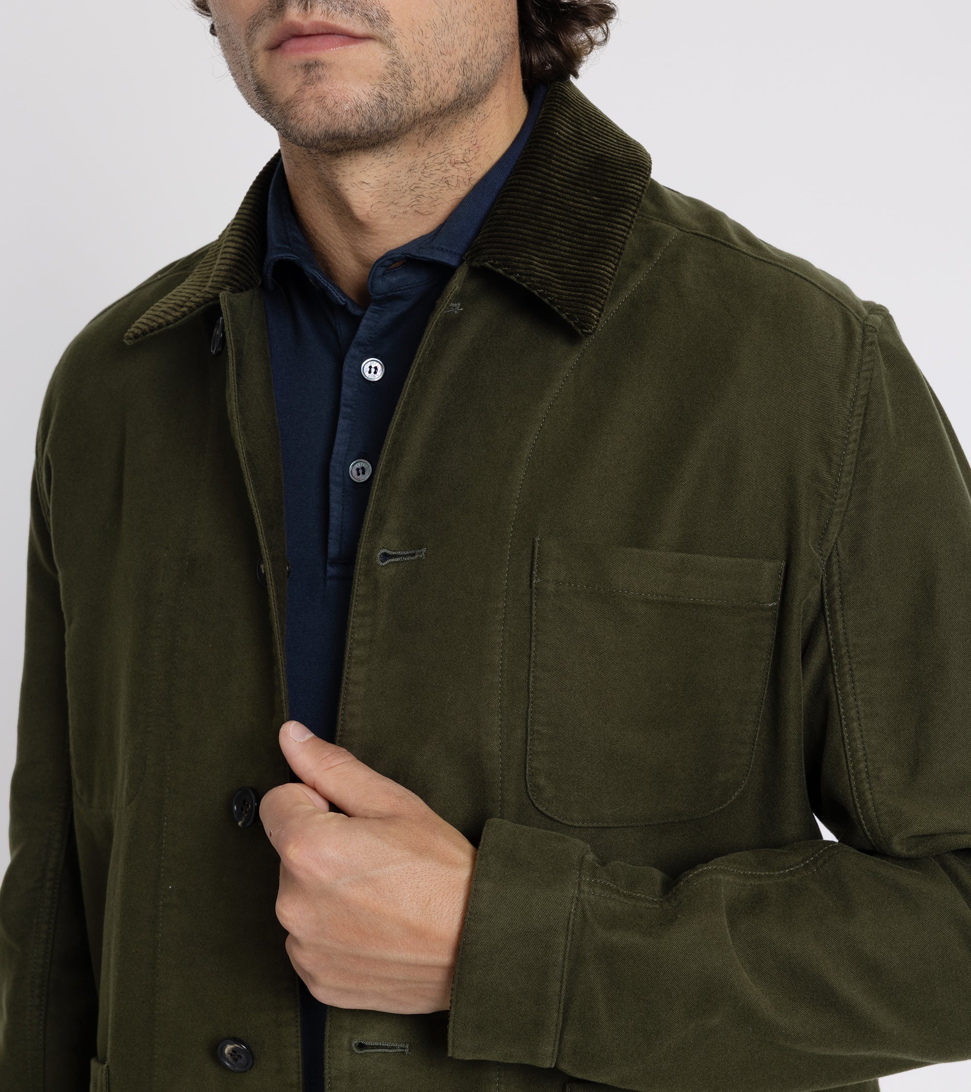 Trunk Coleman Cotton Moleskin Chore Jacket: Olive