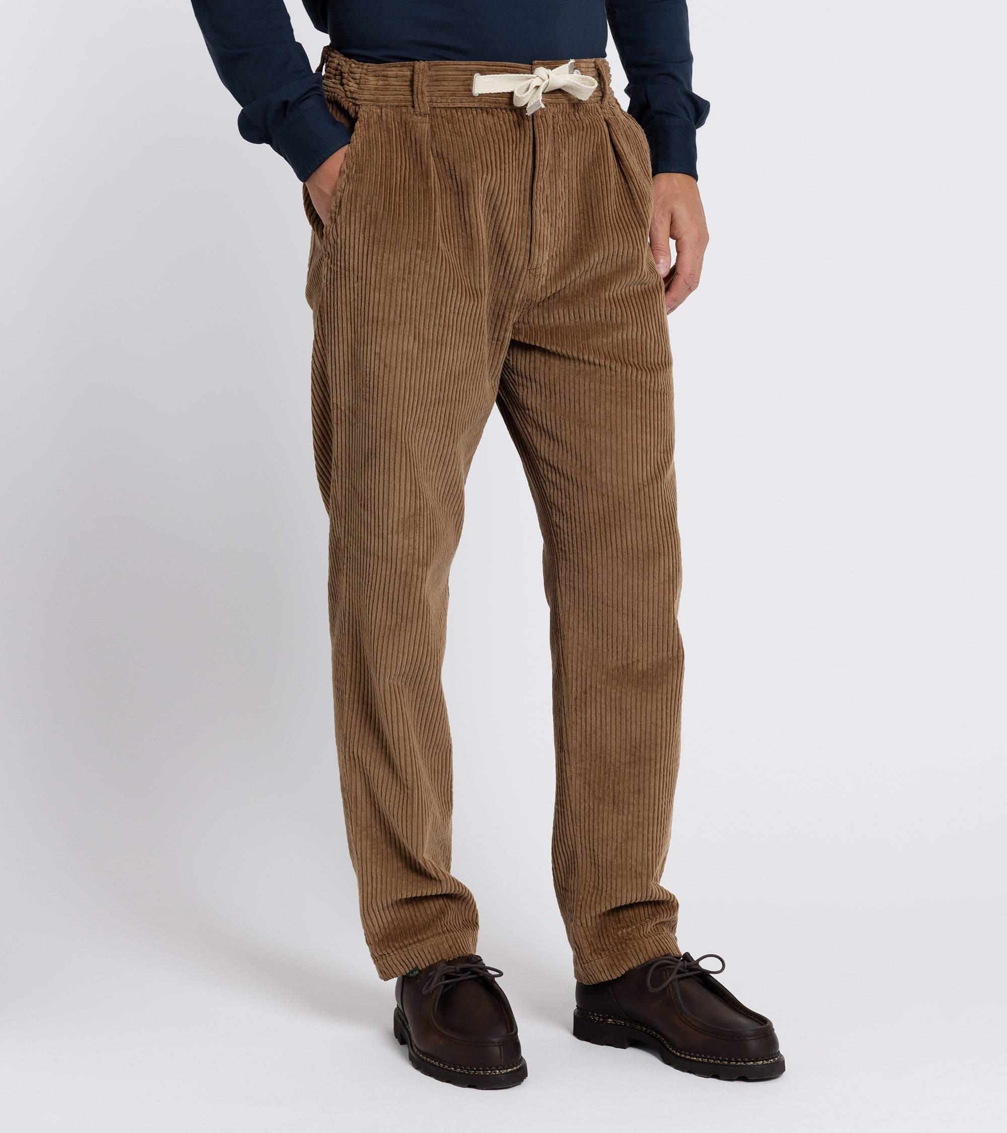 East Harbour Surplus Oxnard Wide Cotton Cord Easy Trousers: Light Brown