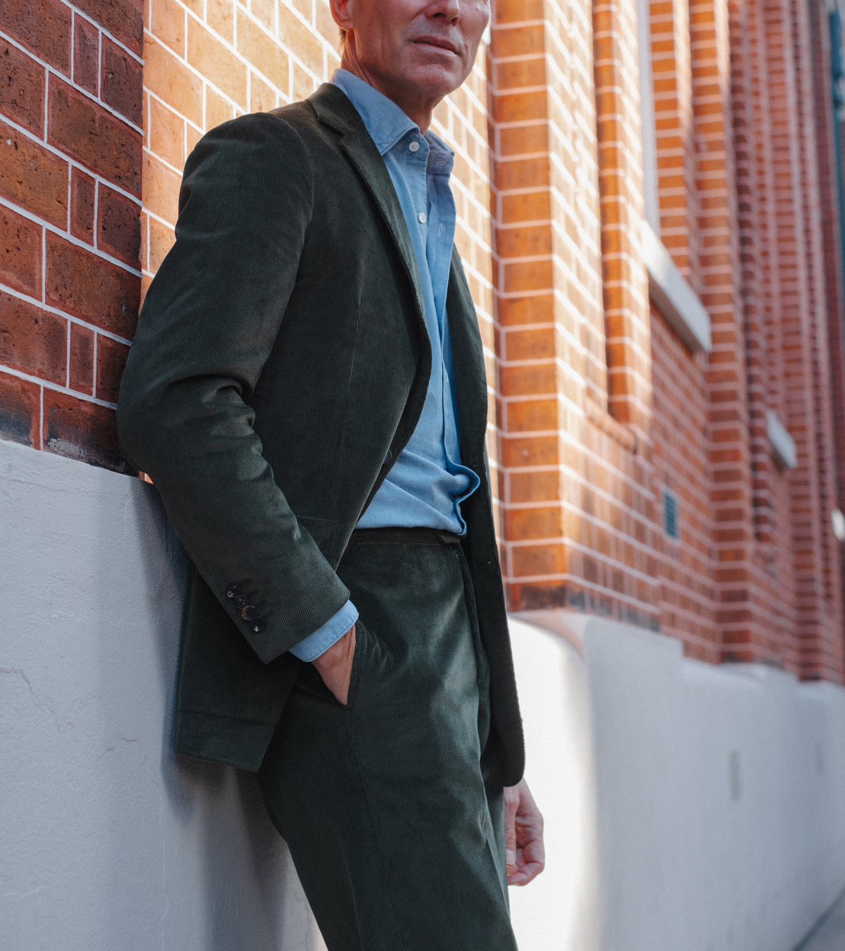 Trunk Hutton Cotton Corduroy Tailored Jacket: Olive
