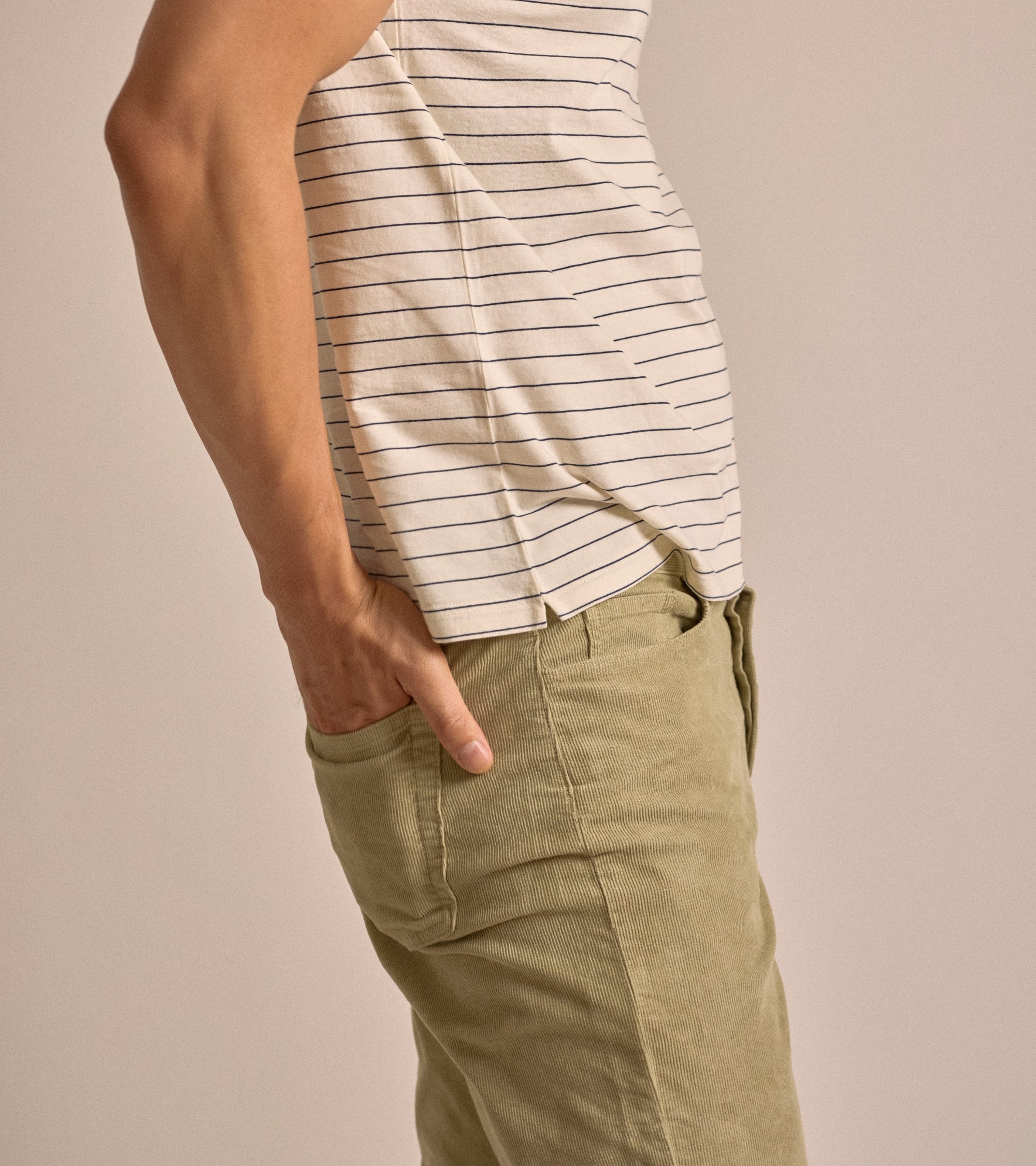 Trunk Dean Corduroy 5 Pocket Trousers: Oyster Grey