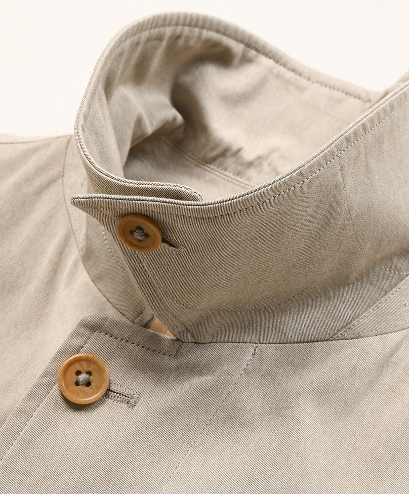 Kaptain Sunshine Cotton Gabardine Walker Coat: Taupe