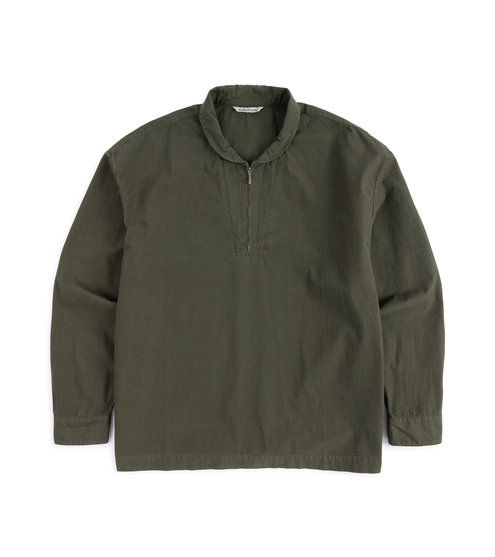 A Kind of Guise Chao Cotton Fishermen's Half Zip Shirt: Dark Woods