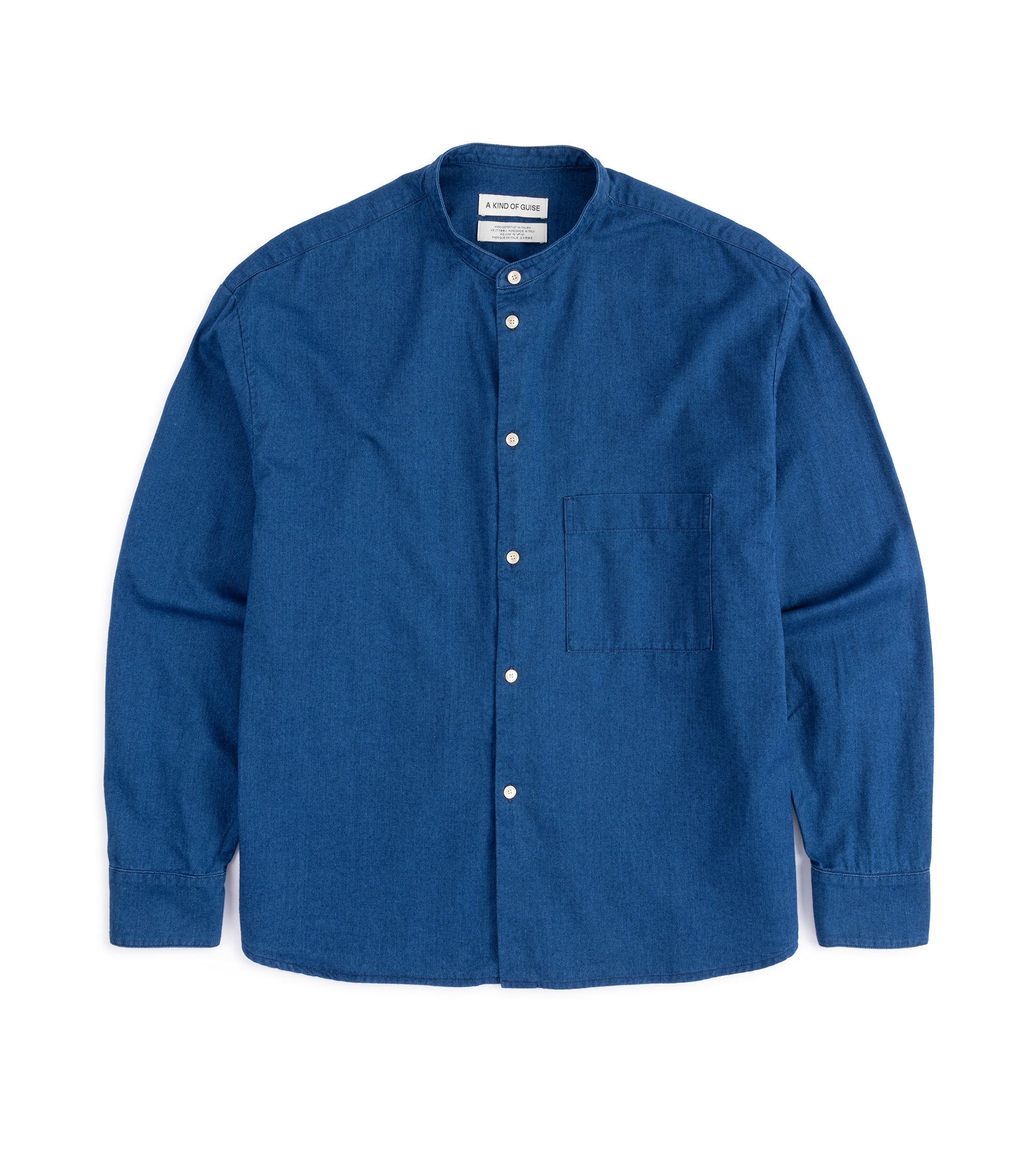 A Kind of Guise Seifur Cotton Shirt: Soft Indigo