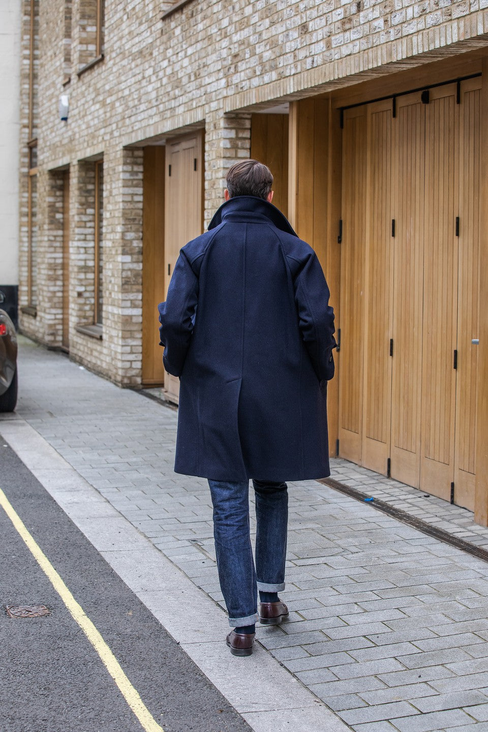 Trunk Devonshire Abraham Moon Wool Overcoat: Navy