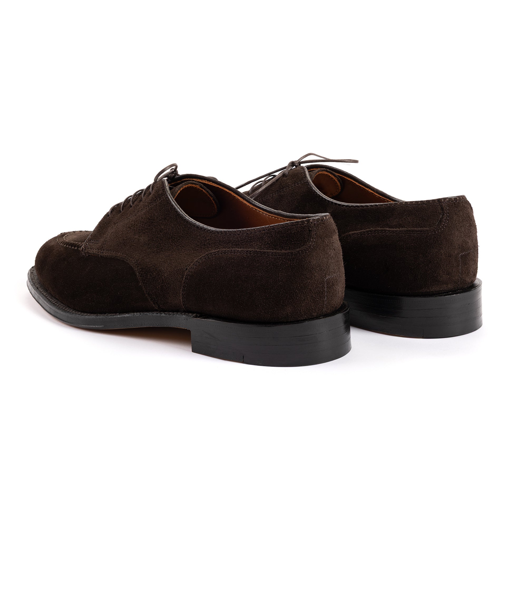 Alden for Trunk Suede Norwegian Split Toe Blucher Shoe: Chocolate 22462