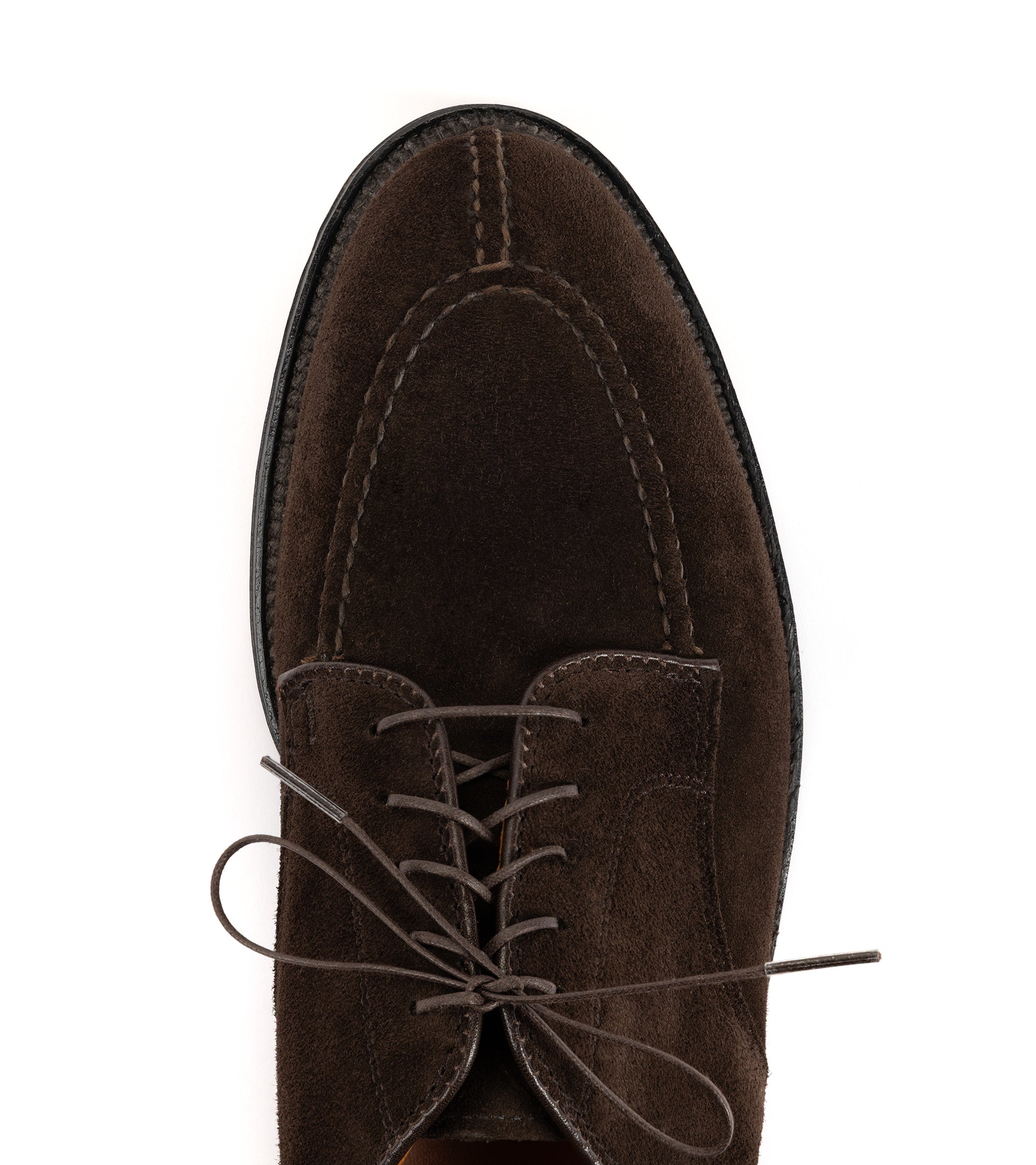Alden for Trunk Suede Norwegian Split Toe Blucher Shoe: Chocolate 22462