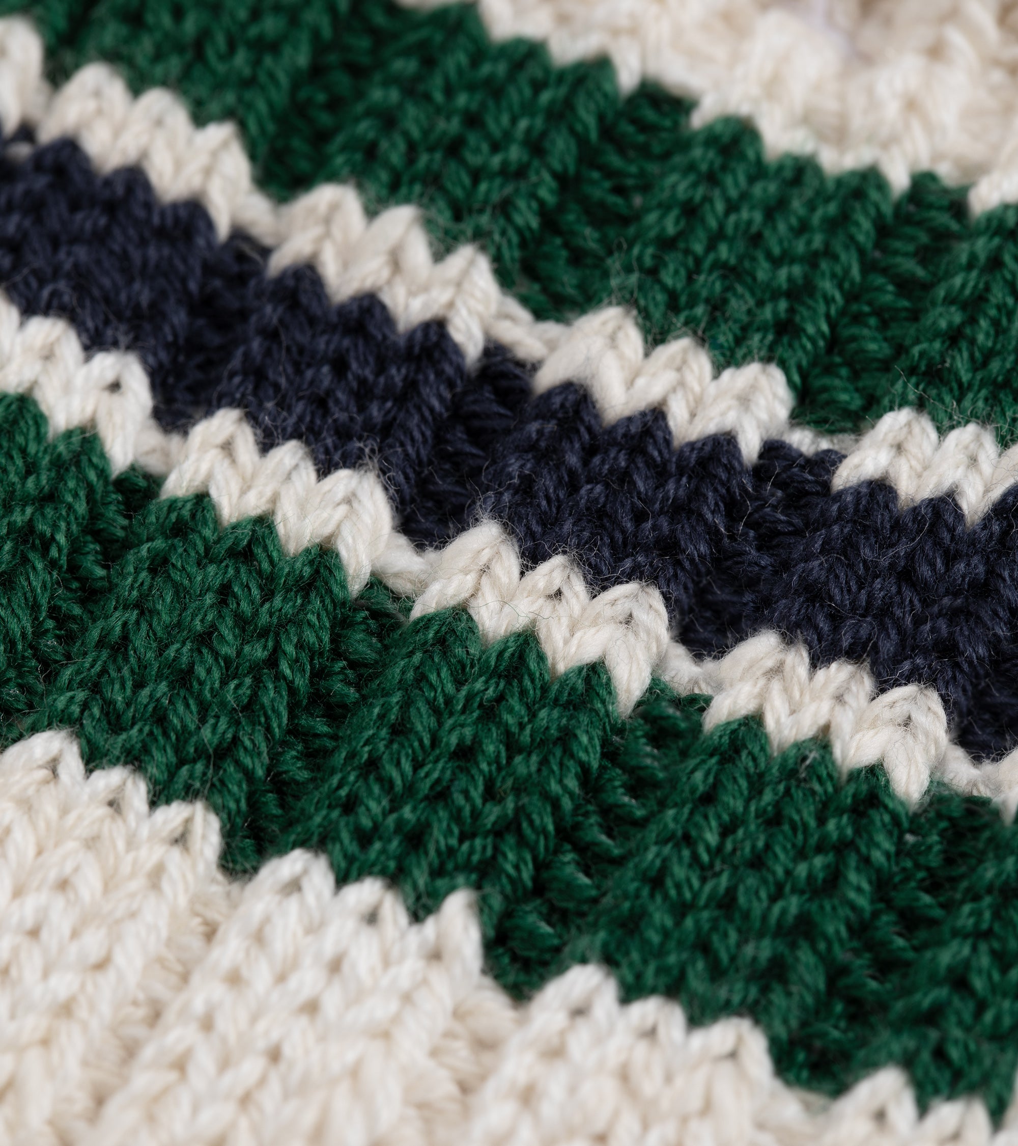 Anonymous Ism 3 Line Slub Q Socks: Ivory/Green/Blue