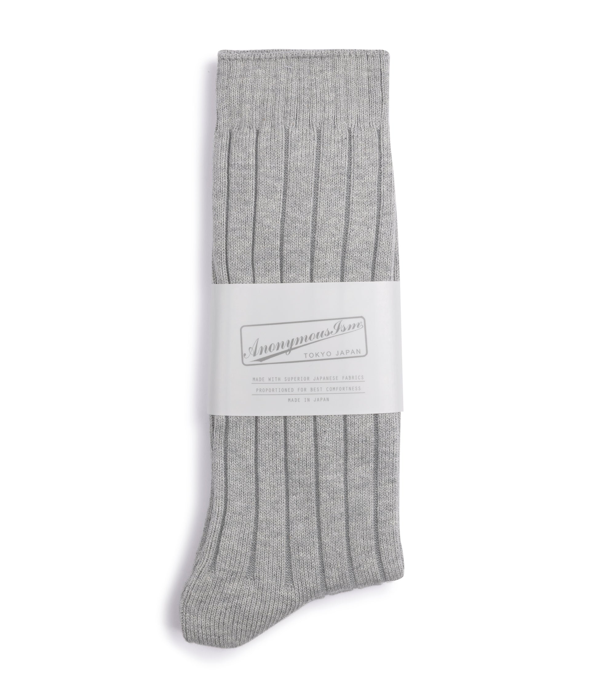 Anonymous Ism Bold Rib Crew Socks: Grey