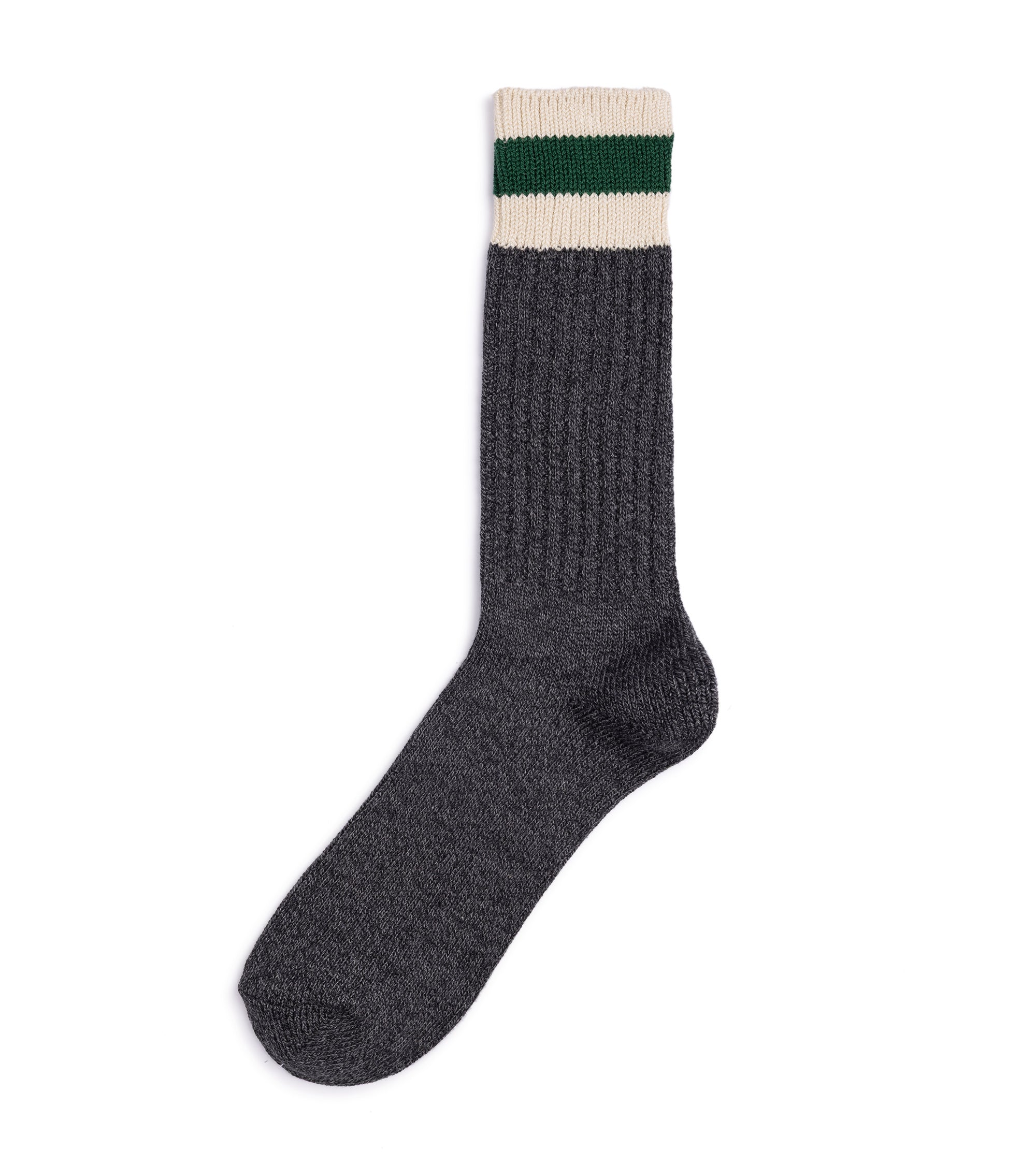 Anonymous Ism Tuck Cuff Stripe Crew Socks: Charcoal