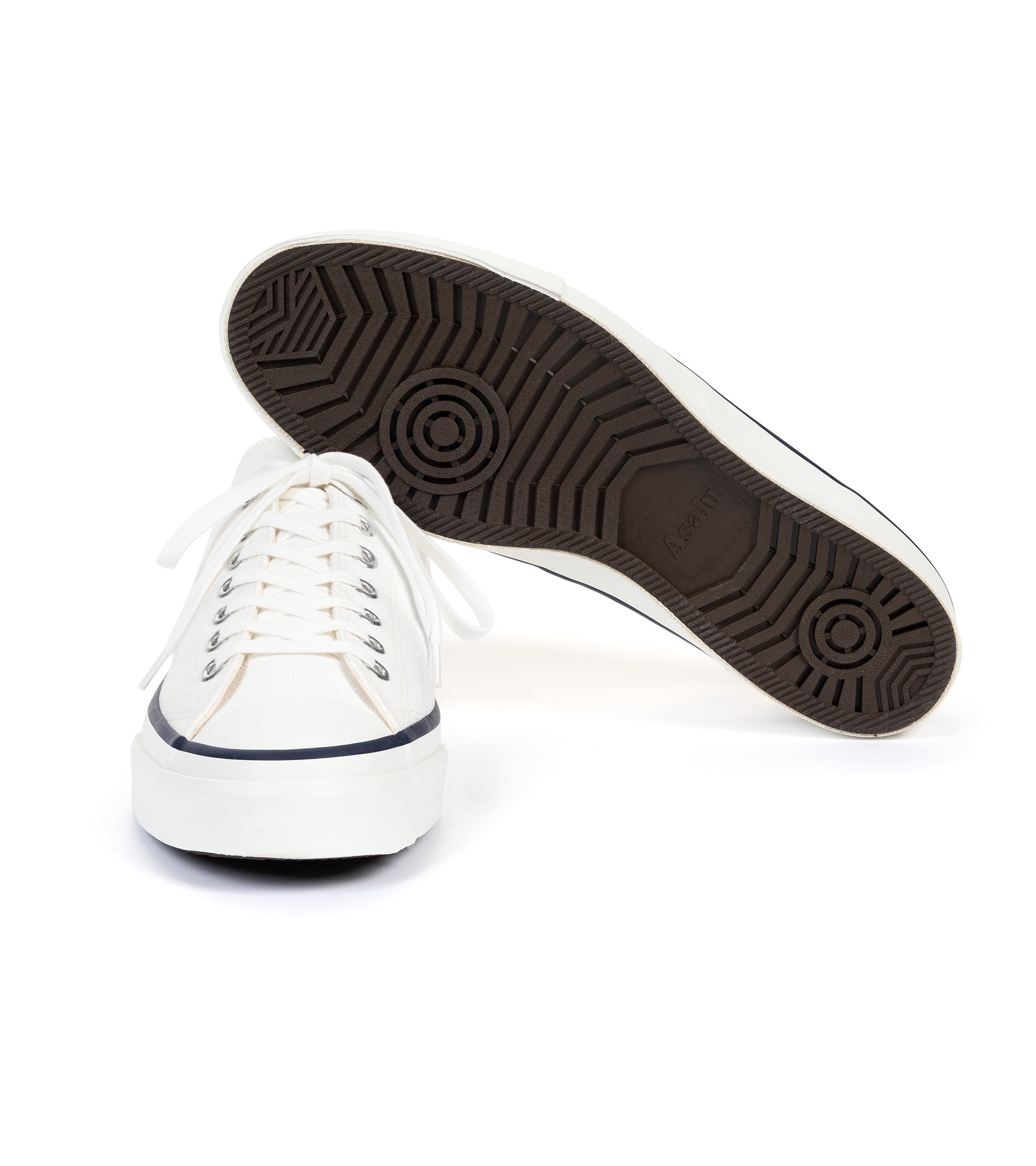 Asahi 046 Canvas Athletic Shoes: White Asahi 046 Canvas Athletic Shoes: White