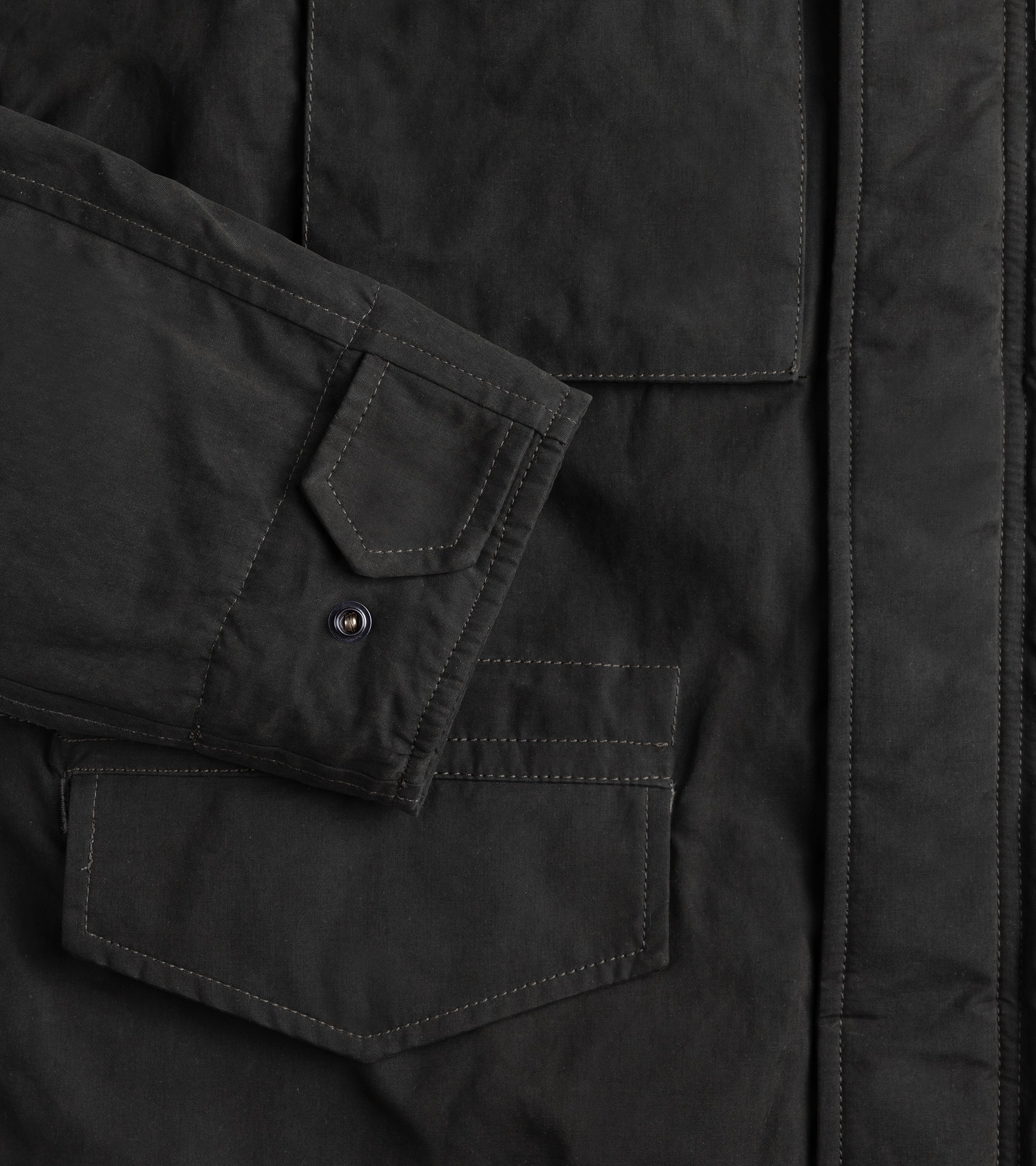 Aspesi Mini Field Dry Wax Cotton Padded Jacket: Dark Green