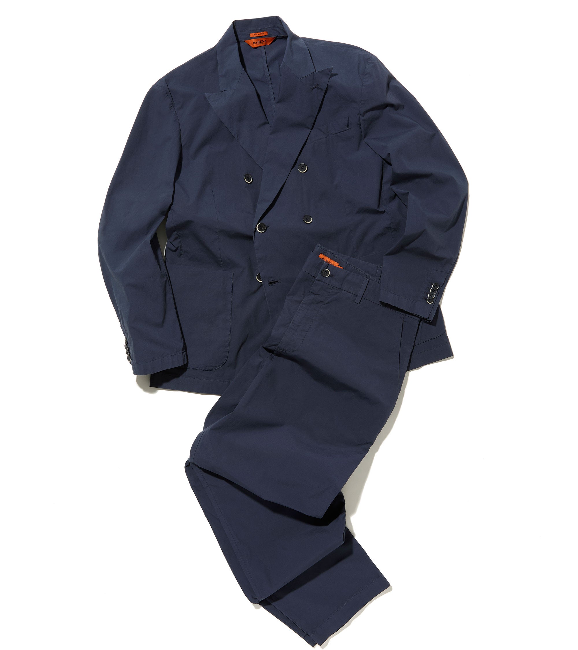 Barena Siroco Pavion Cotton Double-Breasted Jacket: Navy