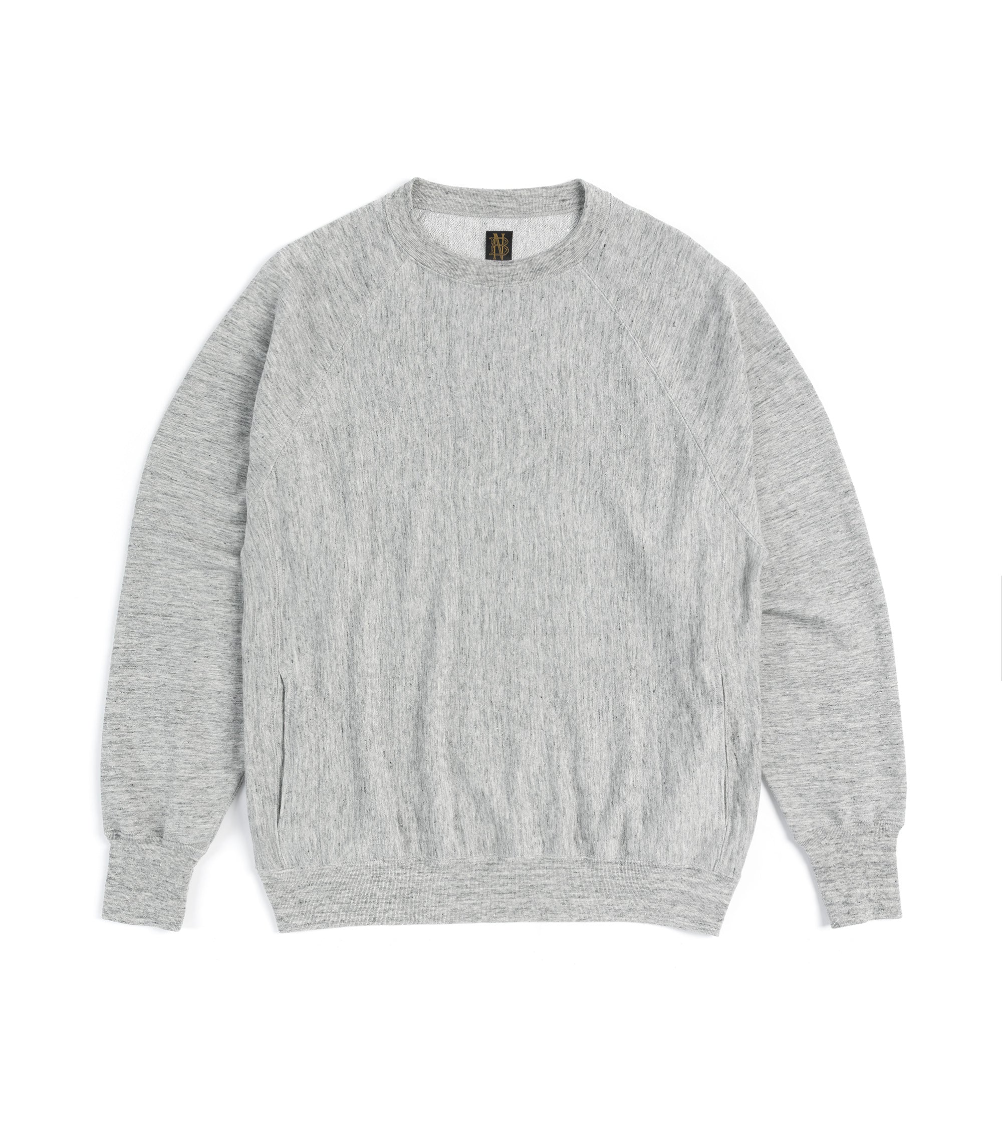 Batoner Belgian Linen Urake Crew Neck Sweater: Grey