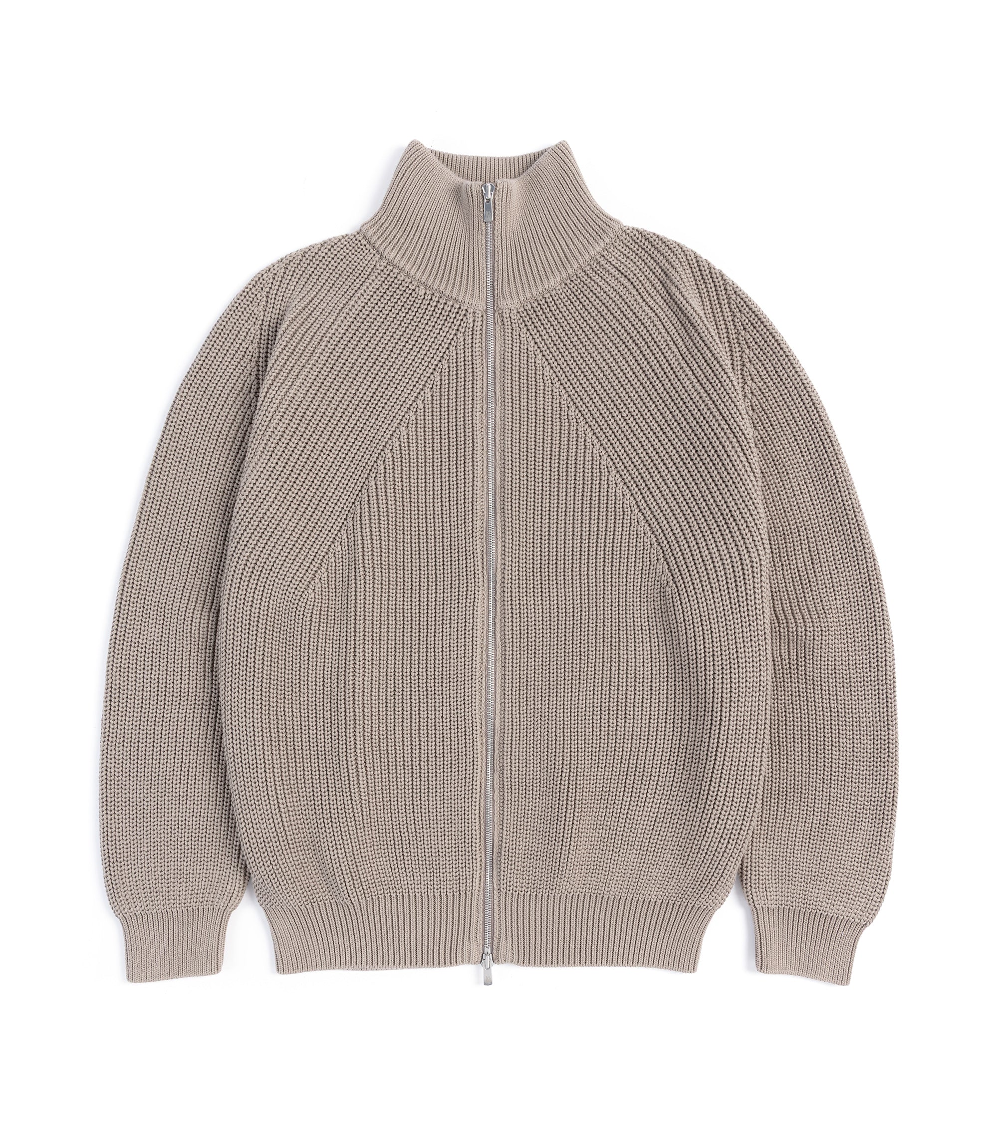 Batoner Signature Driver's Knit Cotton Zip Cardigan: Beige