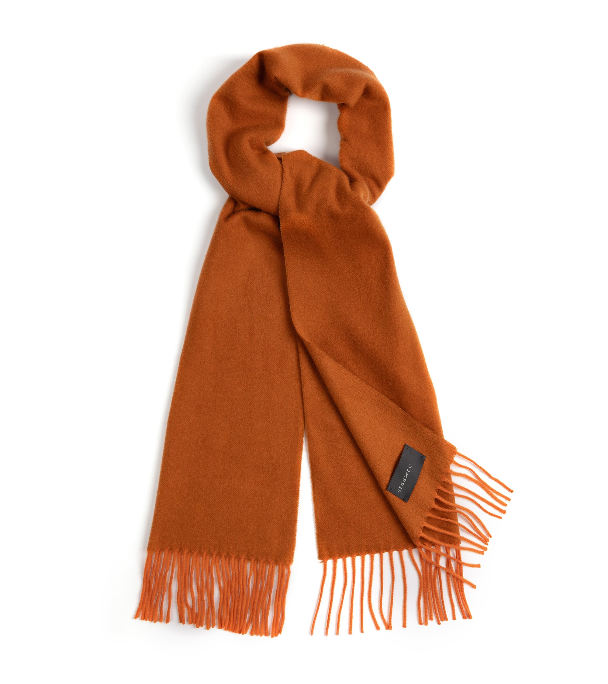 Begg x Co Arran Solid Oversized Cashmere Scarf: Copper