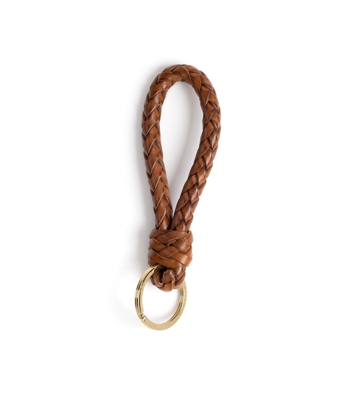 Beorma Leather Plaited Key Fob in tan, additional view