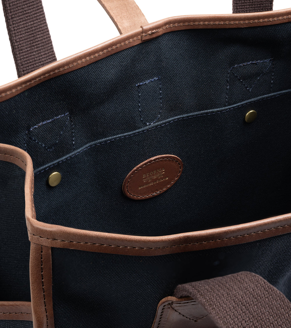 Beorma Tay-Chiltern Cotton Canvas Tote Bag in navy, detail view