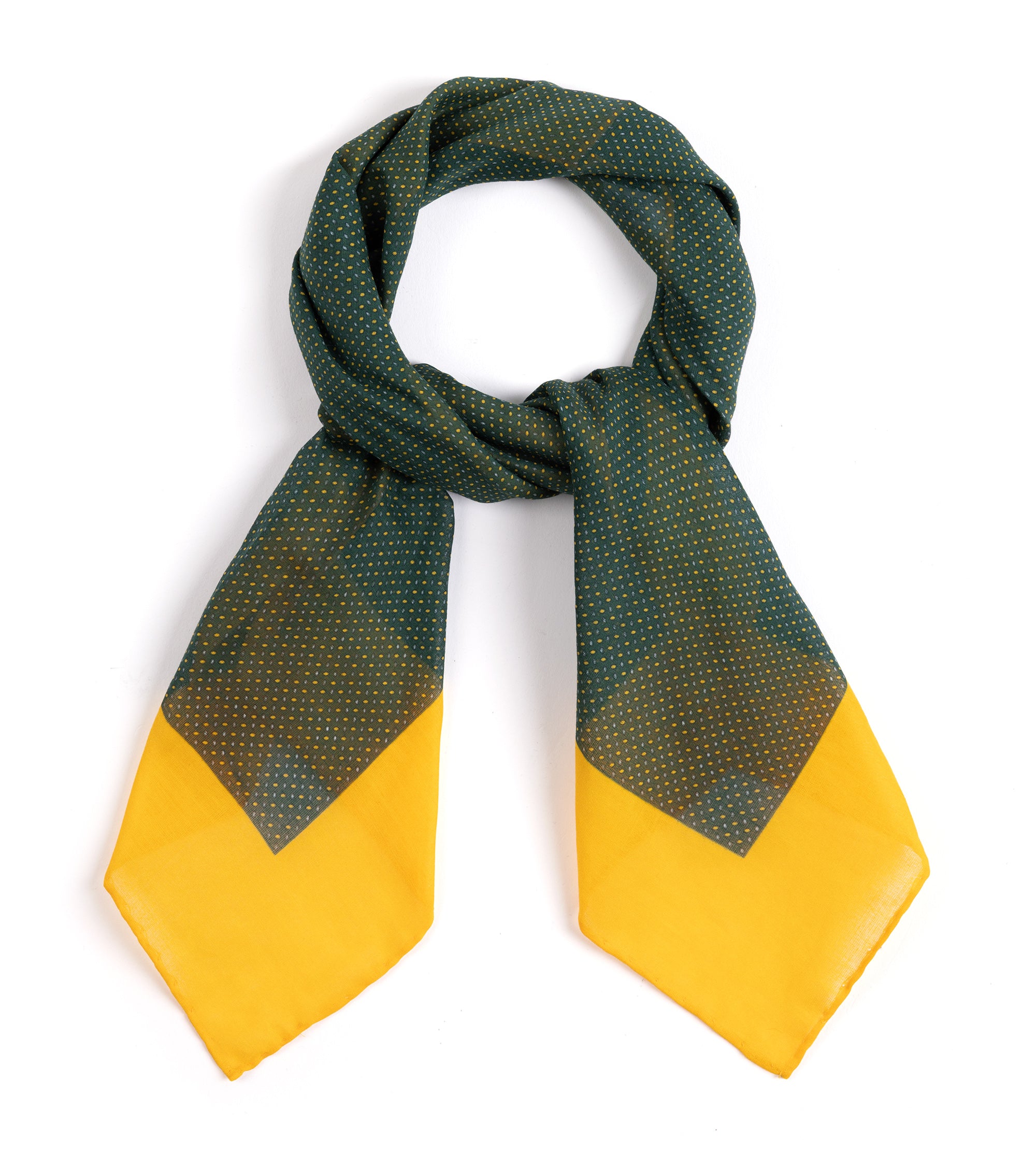 Bigi Cotton Double Dot Bandana: Green/Yellow