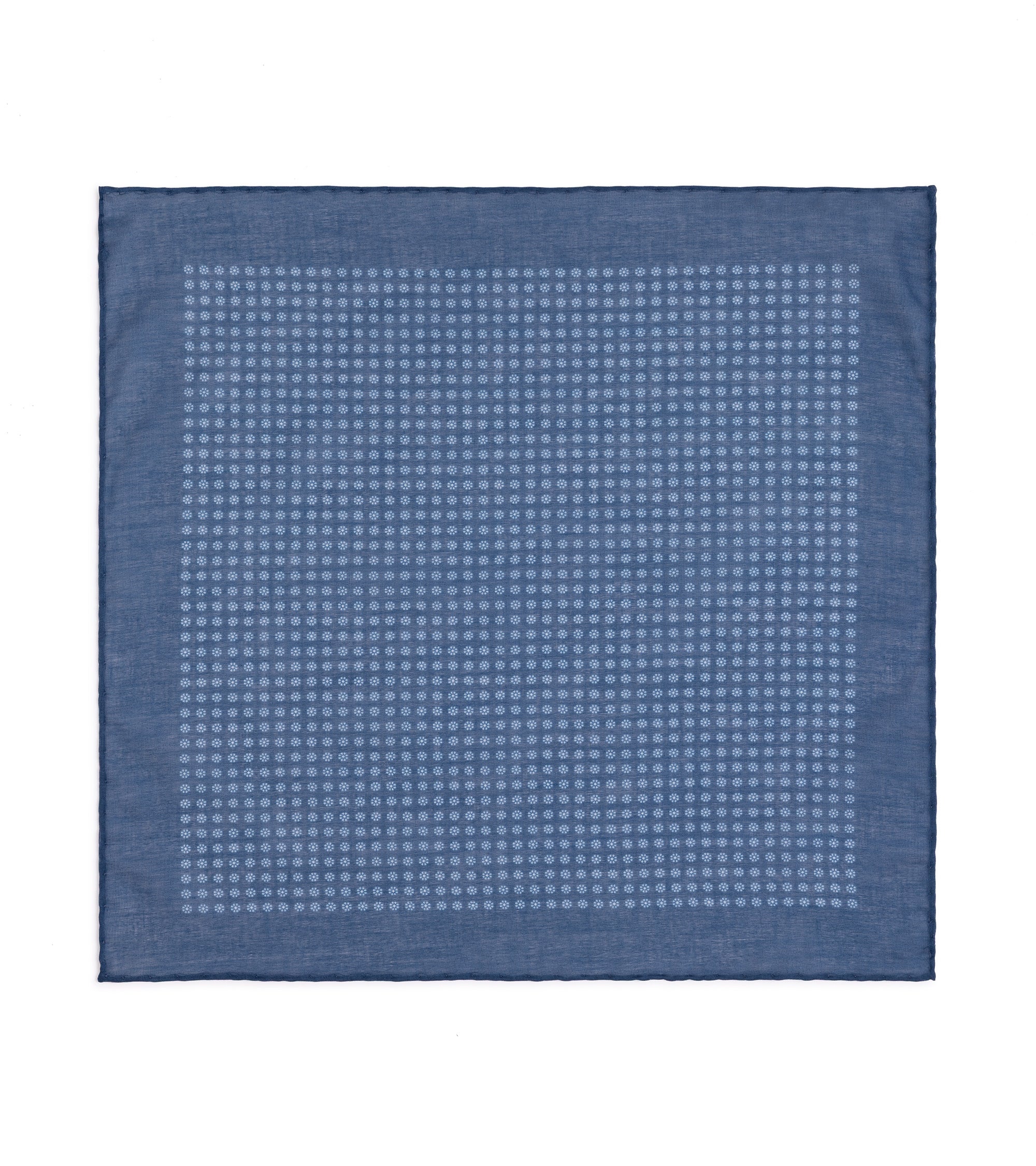 Bigi Cotton Motif Pocket Square: Blue