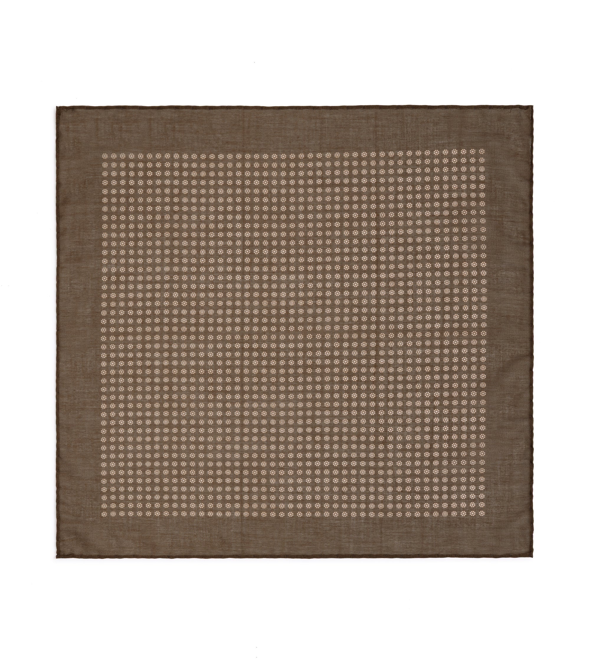 Bigi Cotton Motif Pocket Square: Brown
