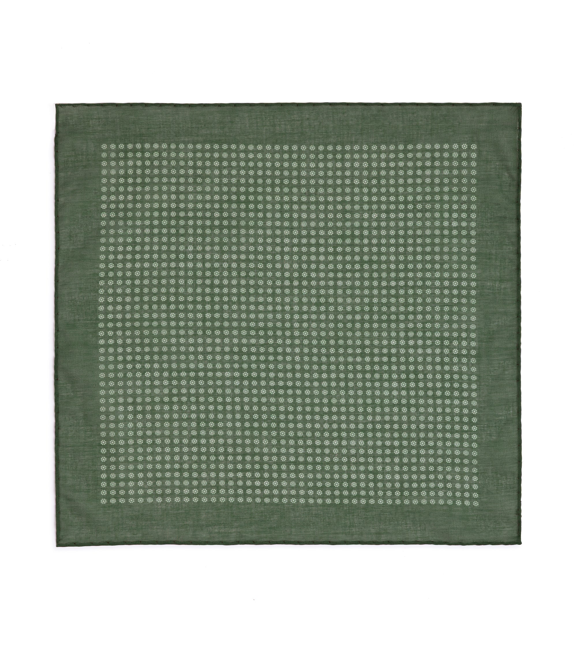 Bigi Cotton Motif Pocket Square: Green